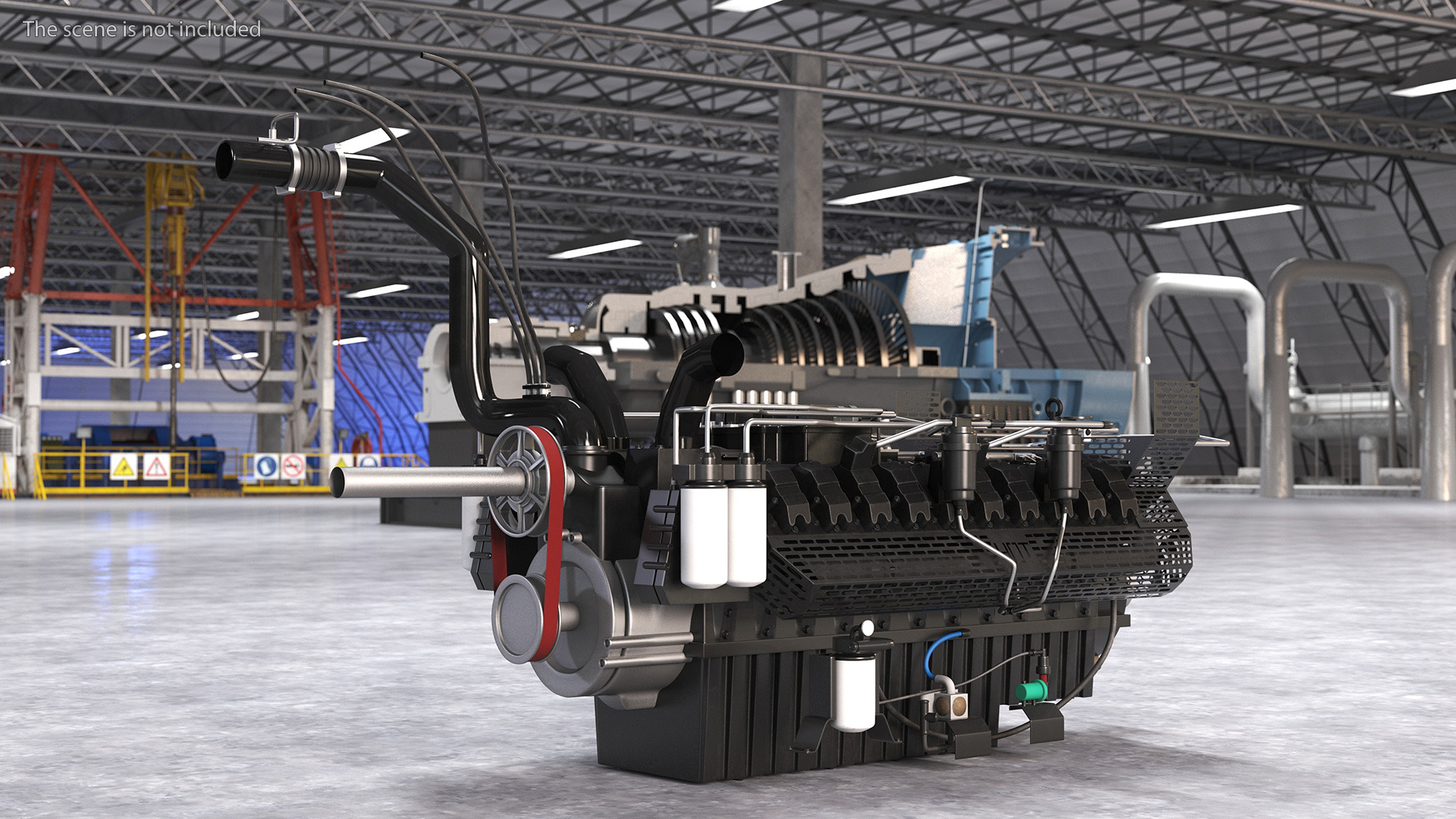 3D Engine for Industrial Diesel Generator model