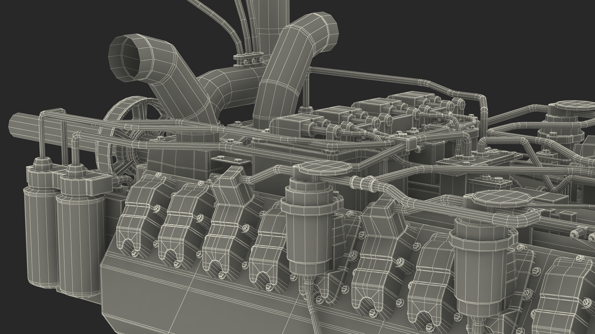 3D Engine for Industrial Diesel Generator model