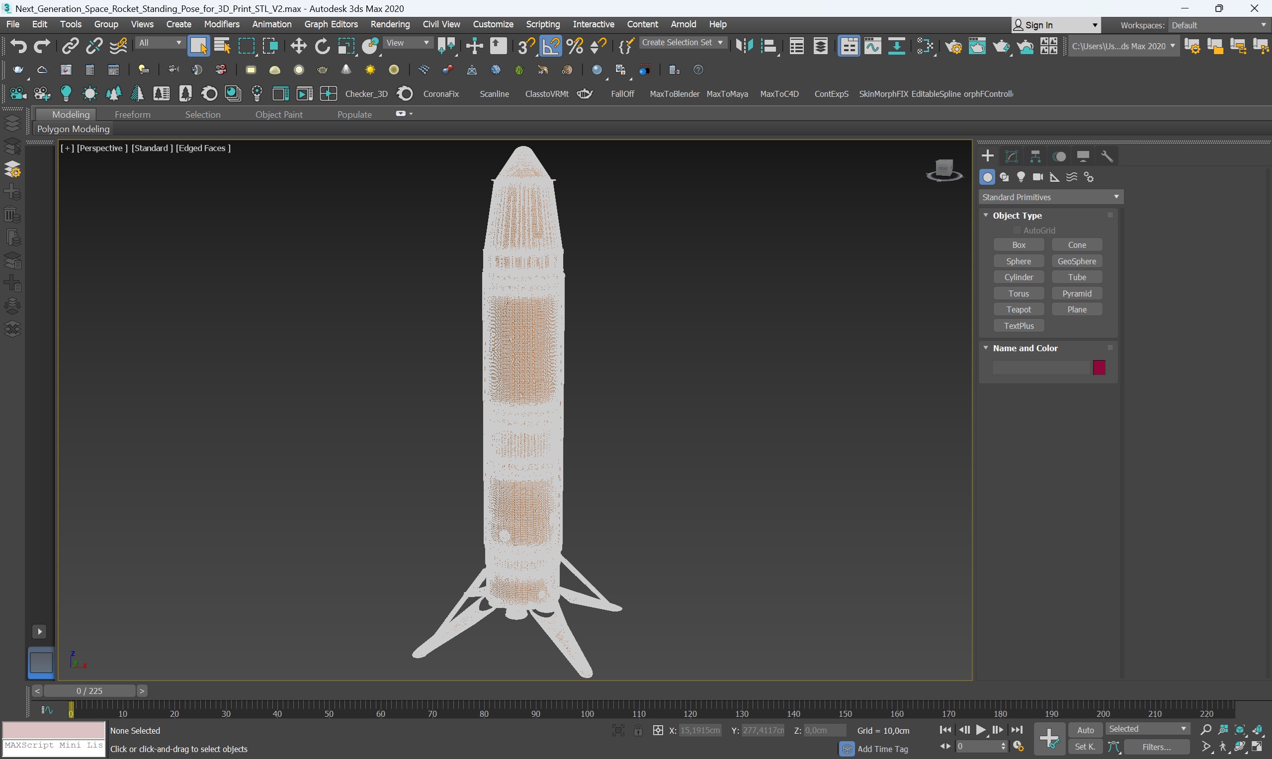 3D model Next Generation Space Rocket Standing Pose for 3D Print