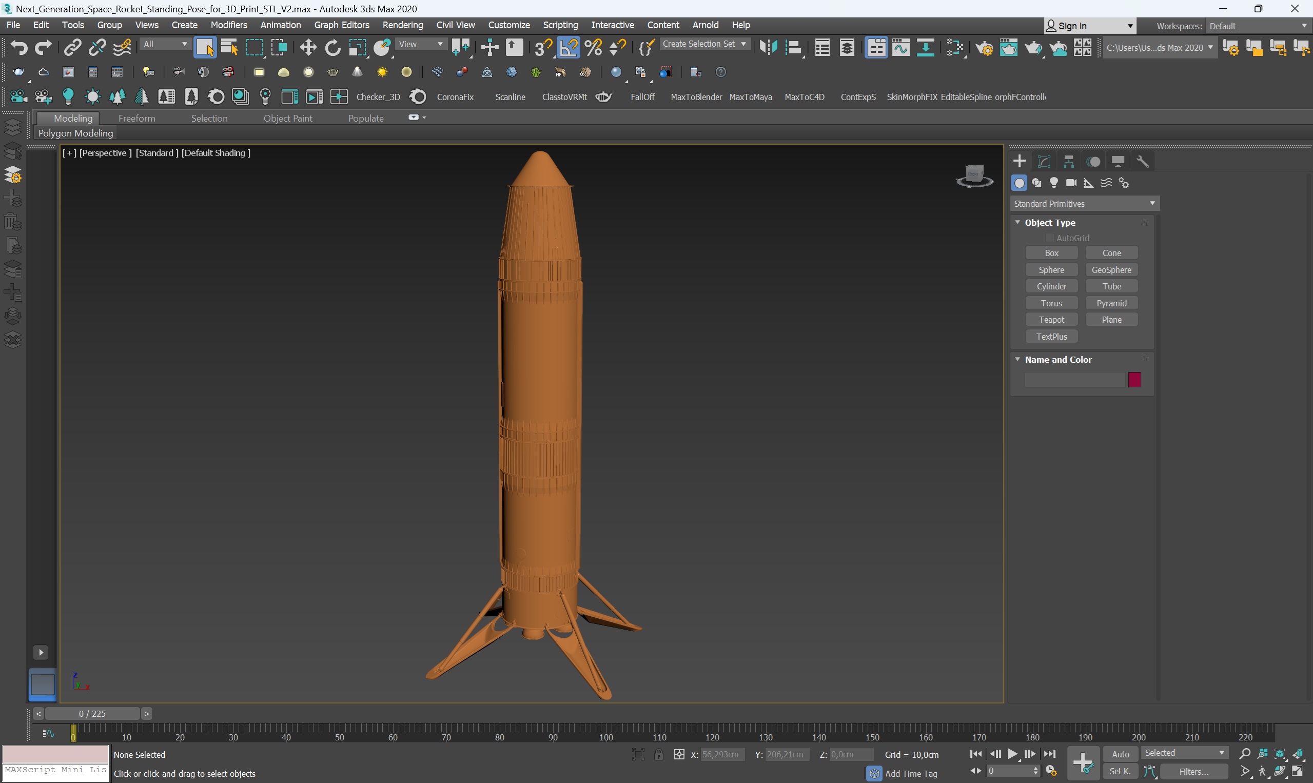 3D model Next Generation Space Rocket Standing Pose for 3D Print