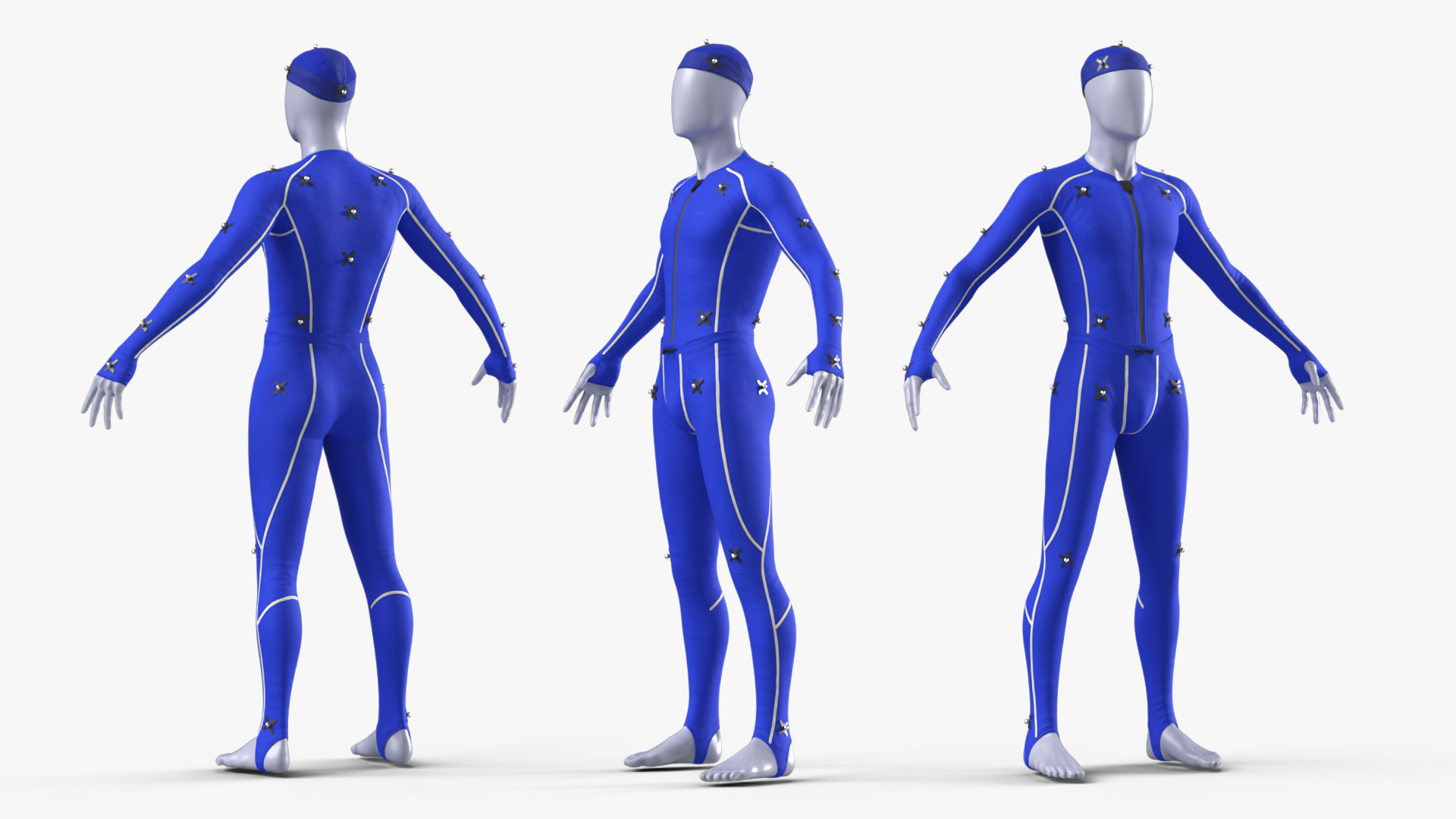 3D Motion Capture Suit Blue Rigged