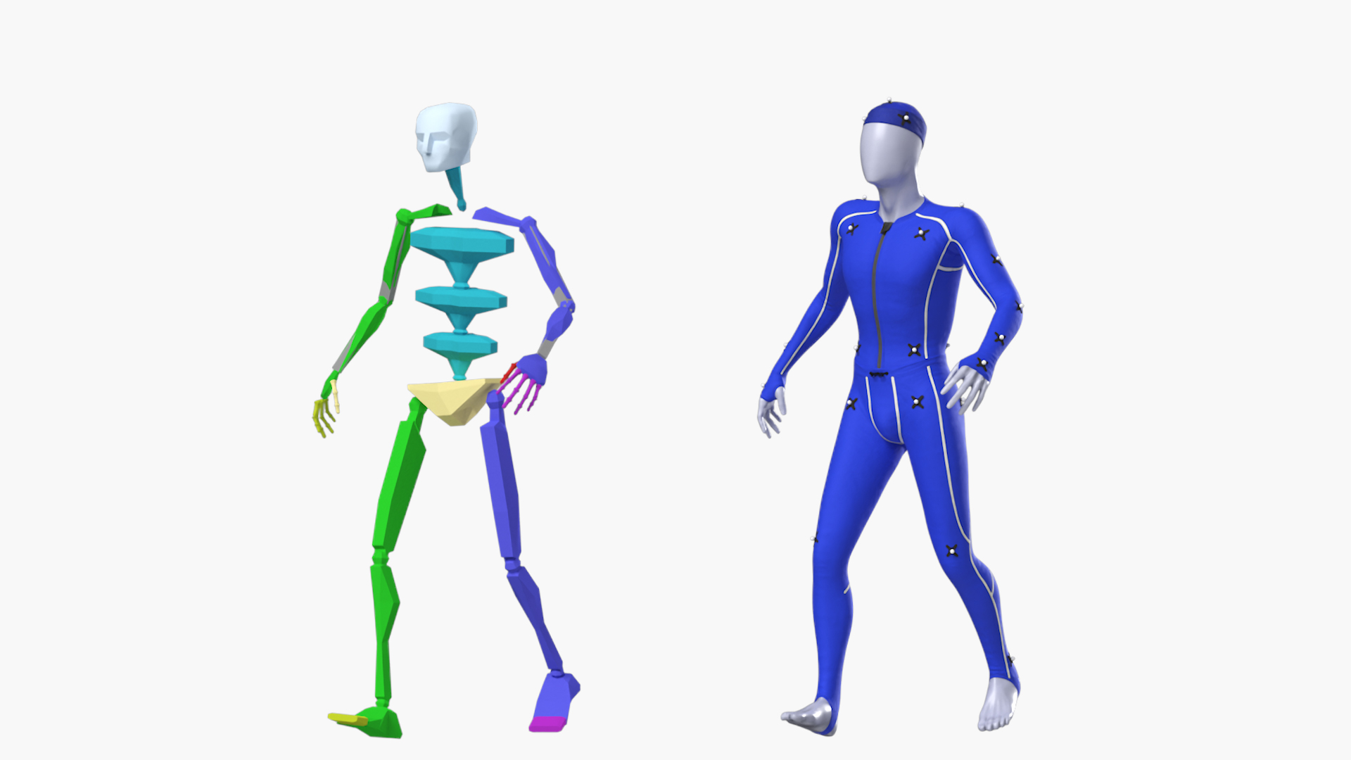 3D Motion Capture Suit Blue Rigged