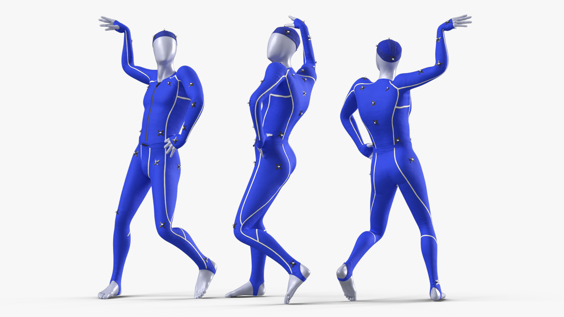 3D Motion Capture Suit Blue Rigged