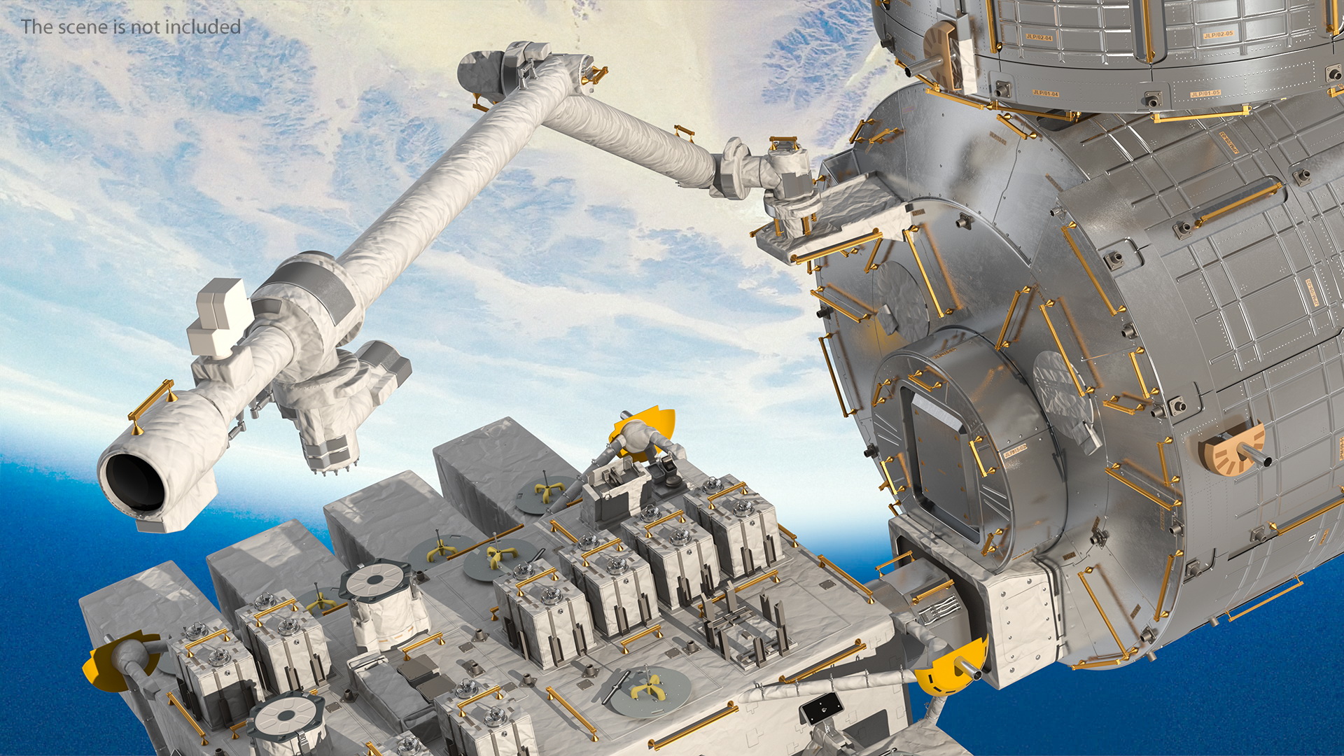 ISS JEM Science Module Kibo Rigged 3D model