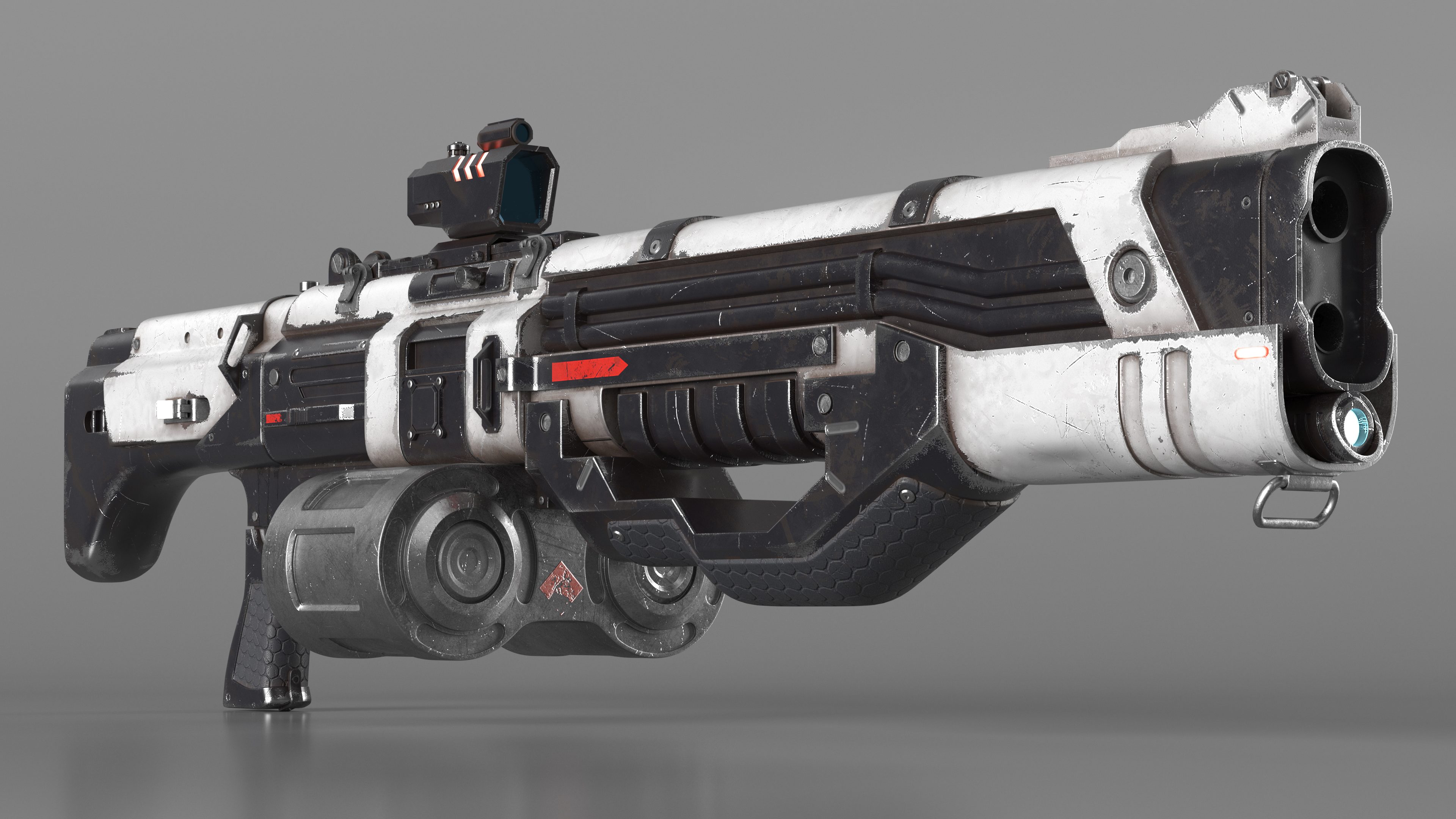 3D Used Sci Fi Machine Gun model