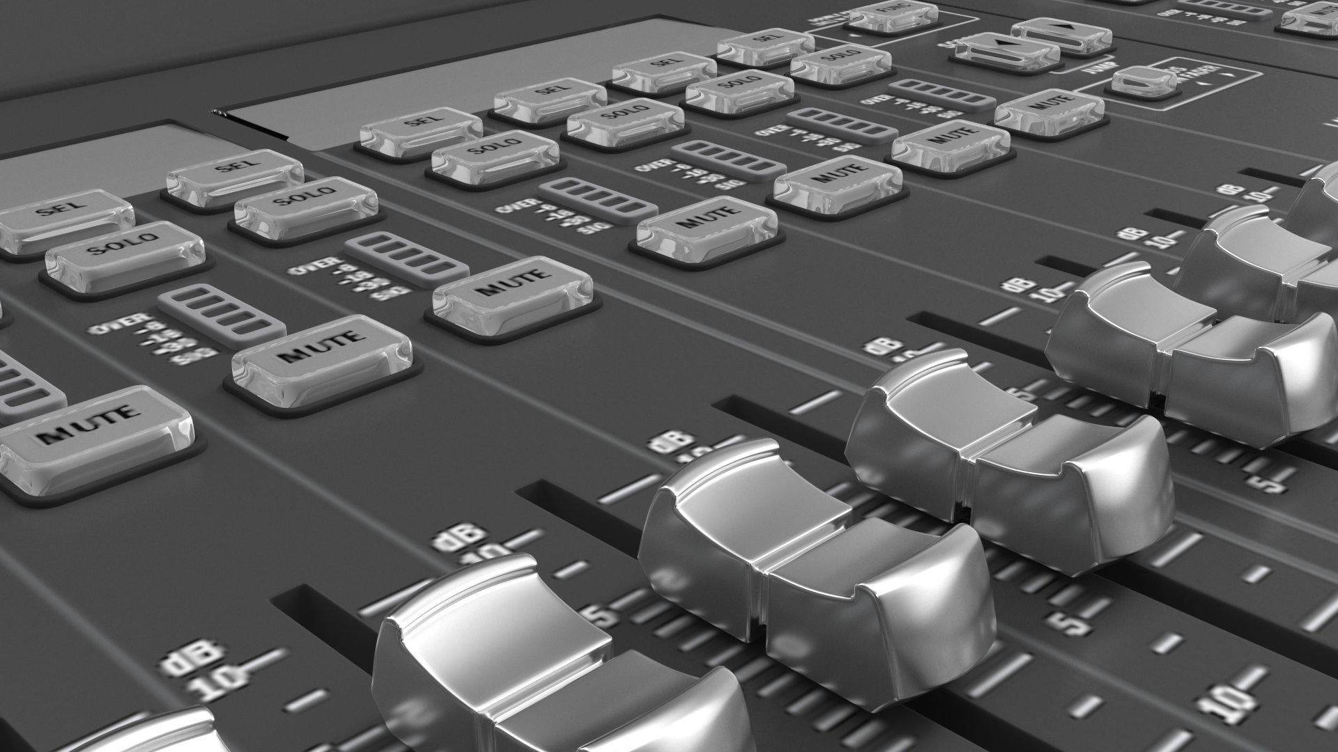 Live Mixing Console Grey 3D model