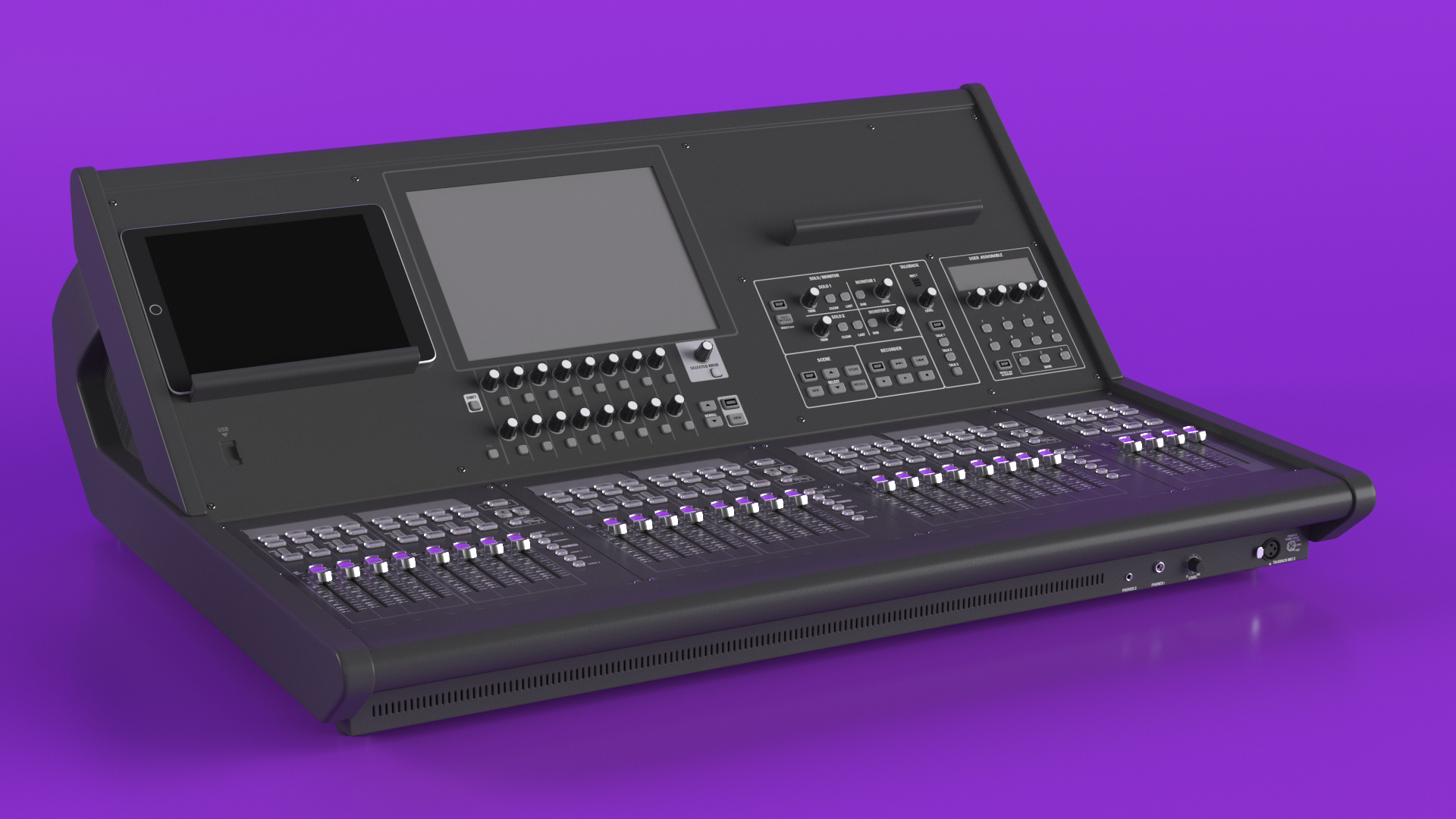 Live Mixing Console Grey 3D model