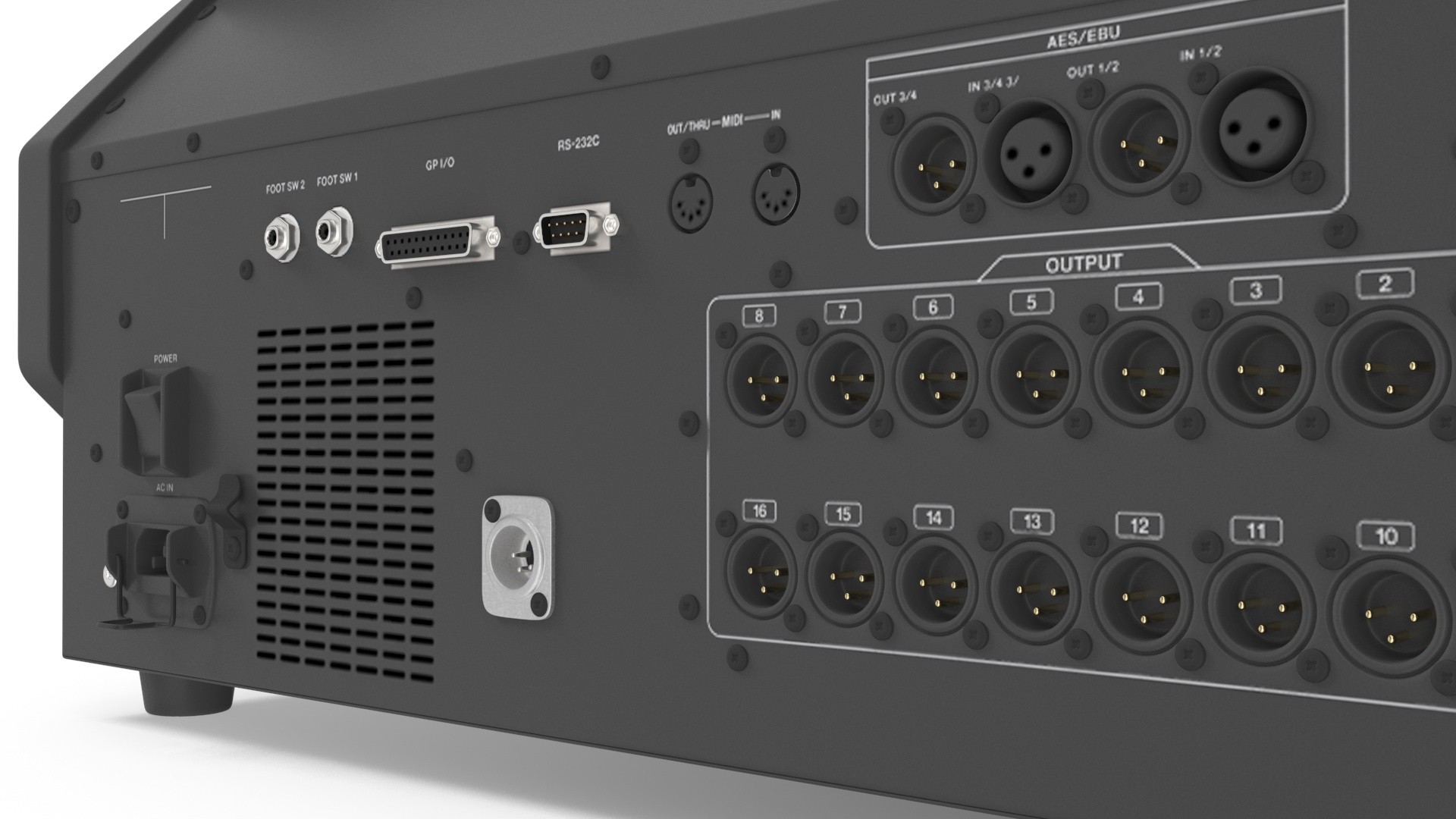 Live Mixing Console Grey 3D model