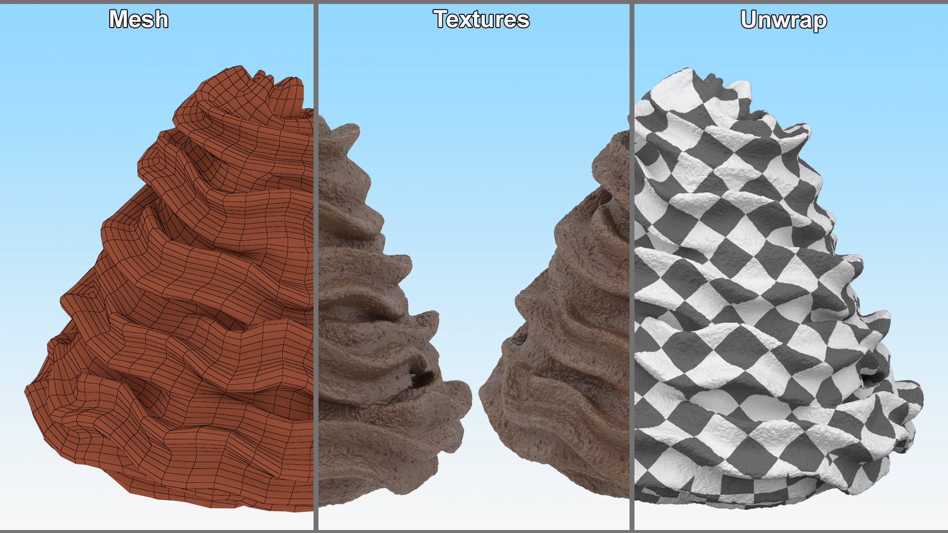 3D Chocolate Whipped Cream model