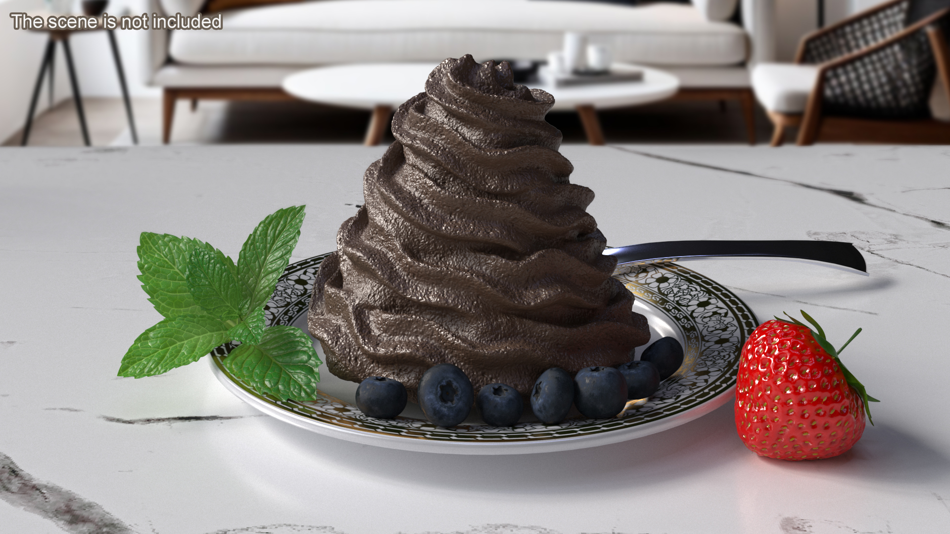 3D Chocolate Whipped Cream model