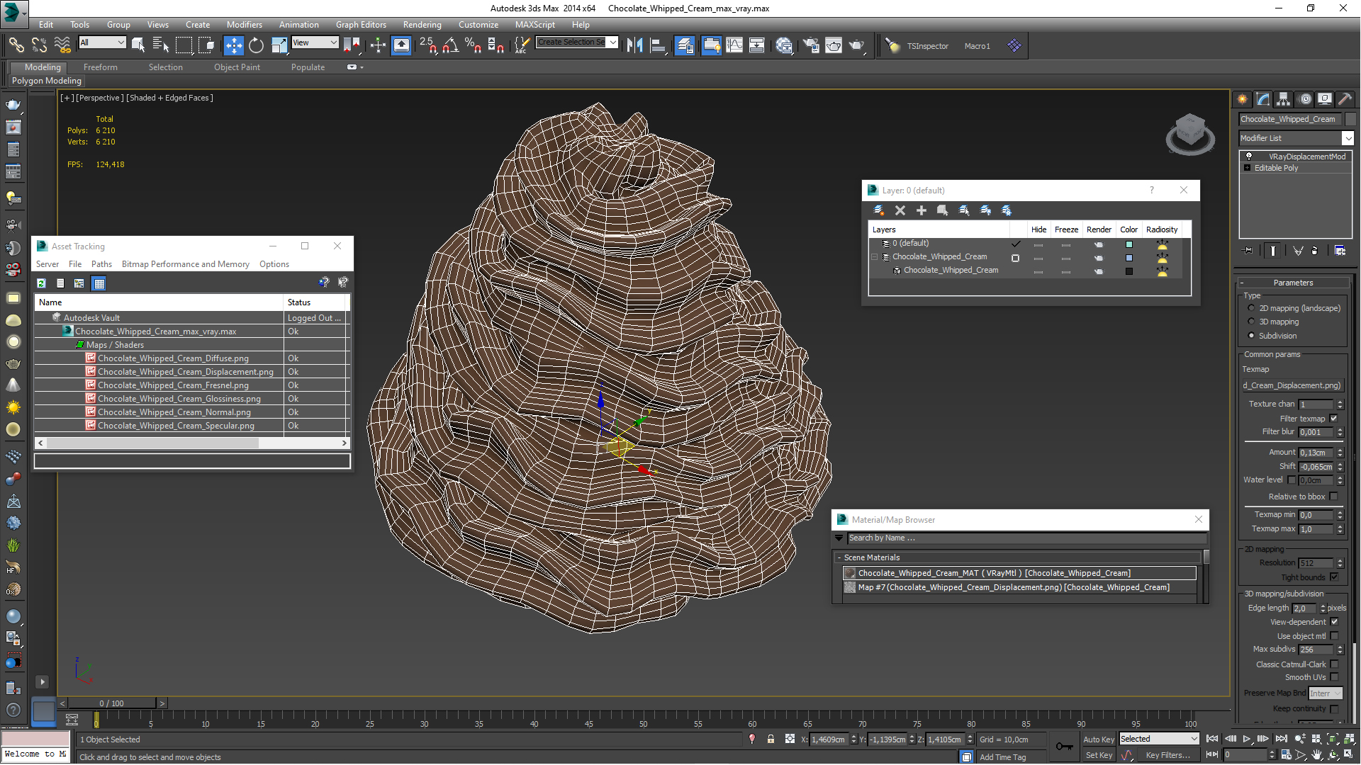 3D Chocolate Whipped Cream model