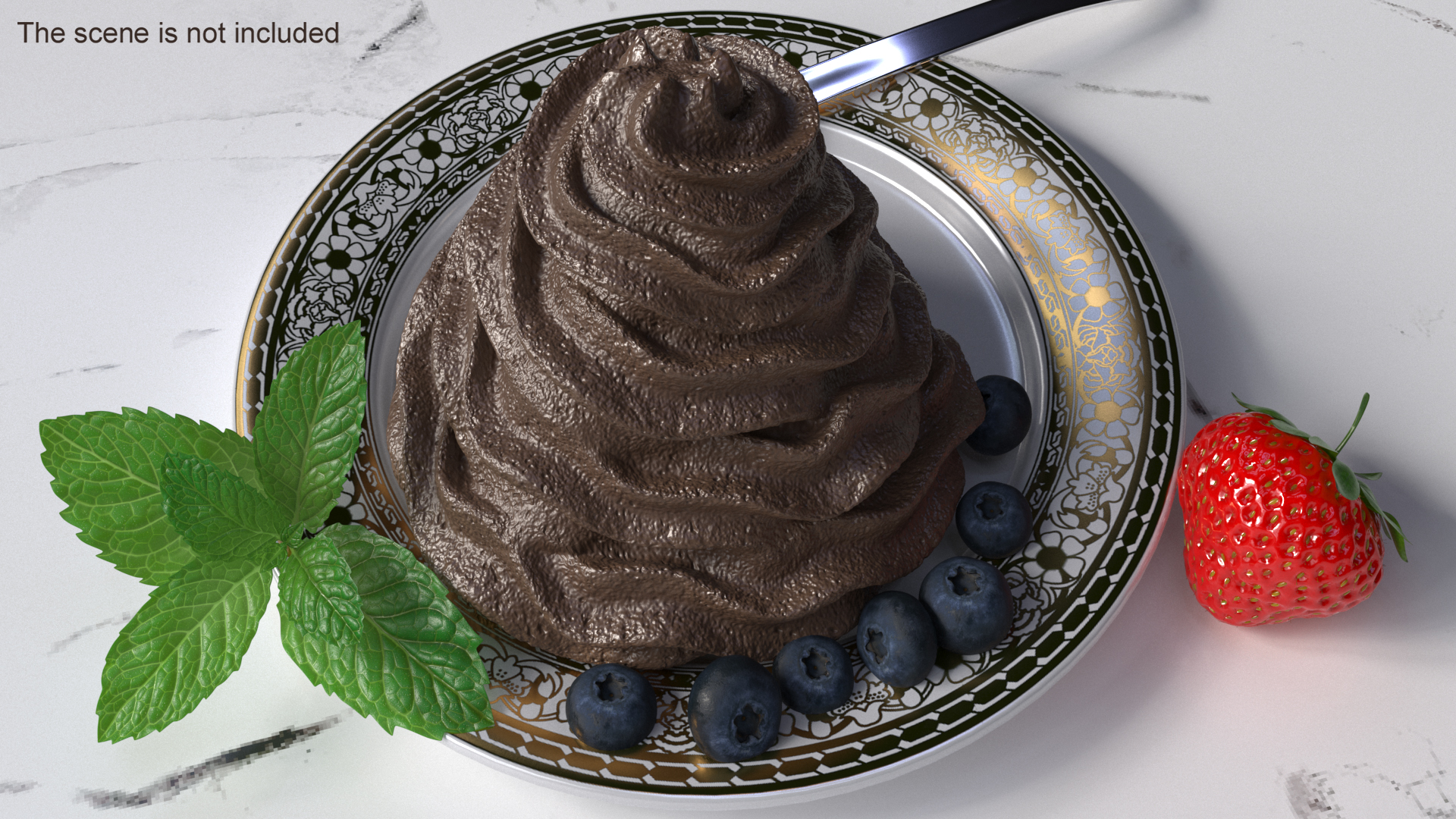 3D Chocolate Whipped Cream model