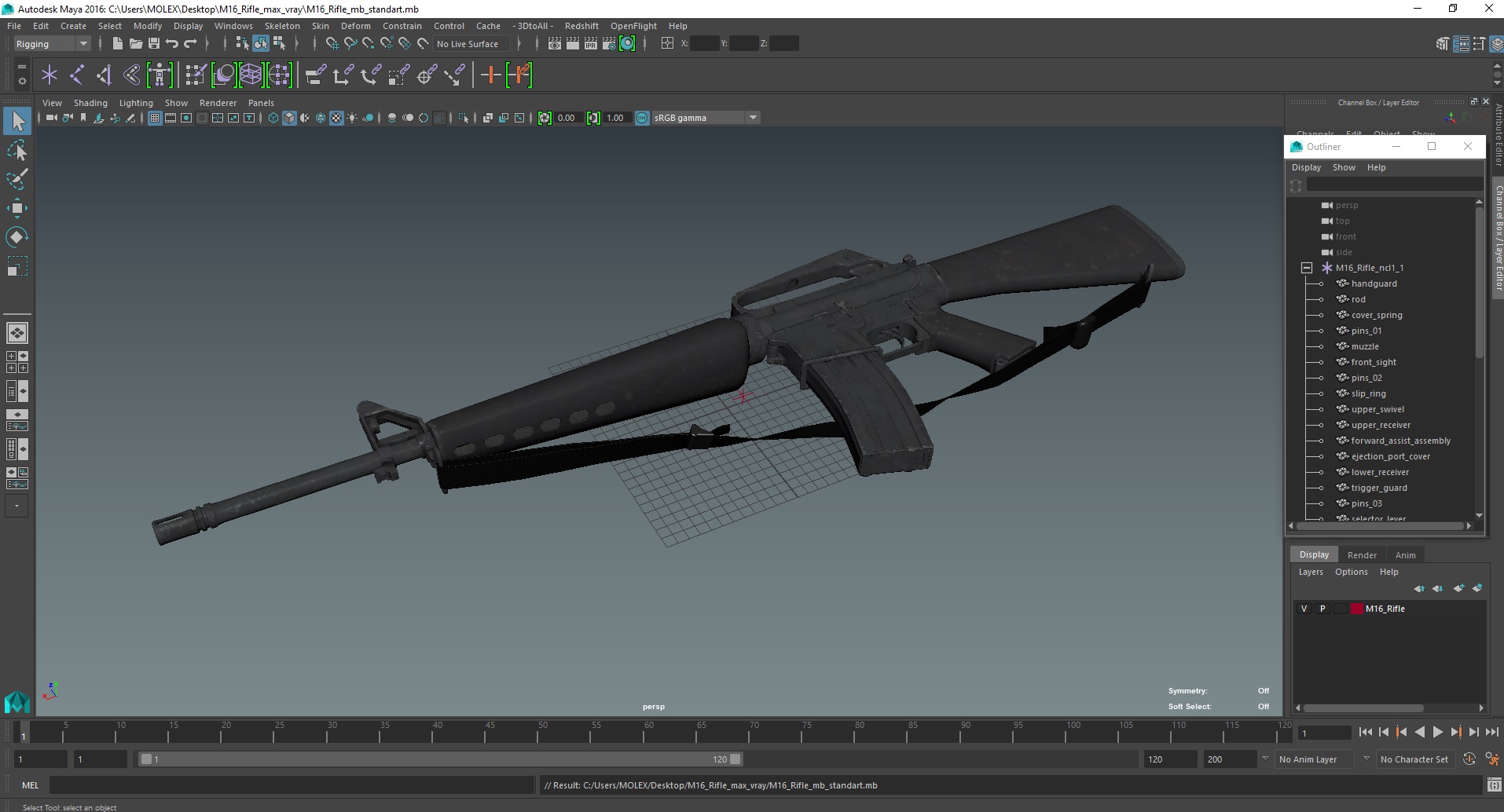 M16 Rifle 3D model