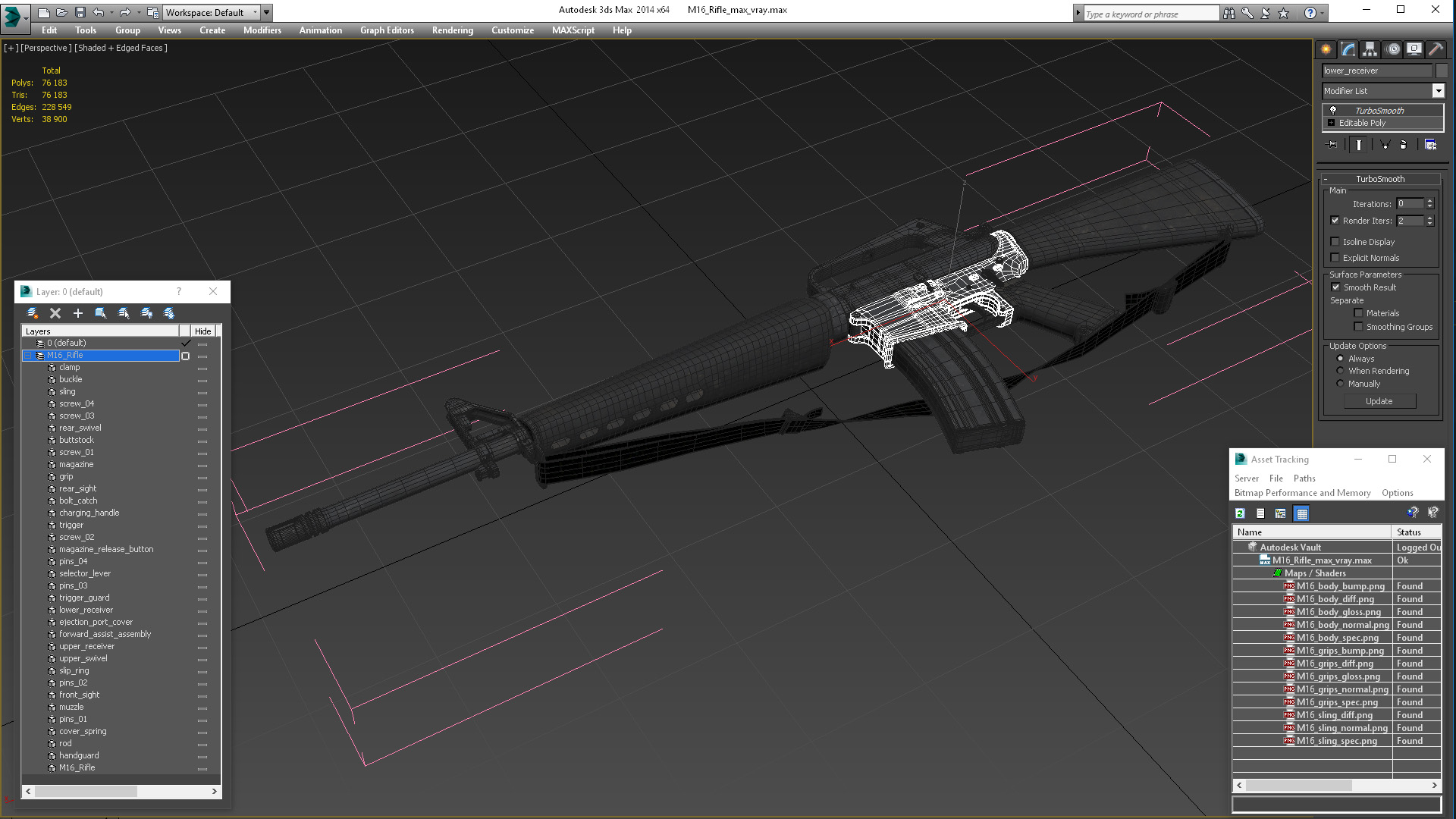 M16 Rifle 3D model