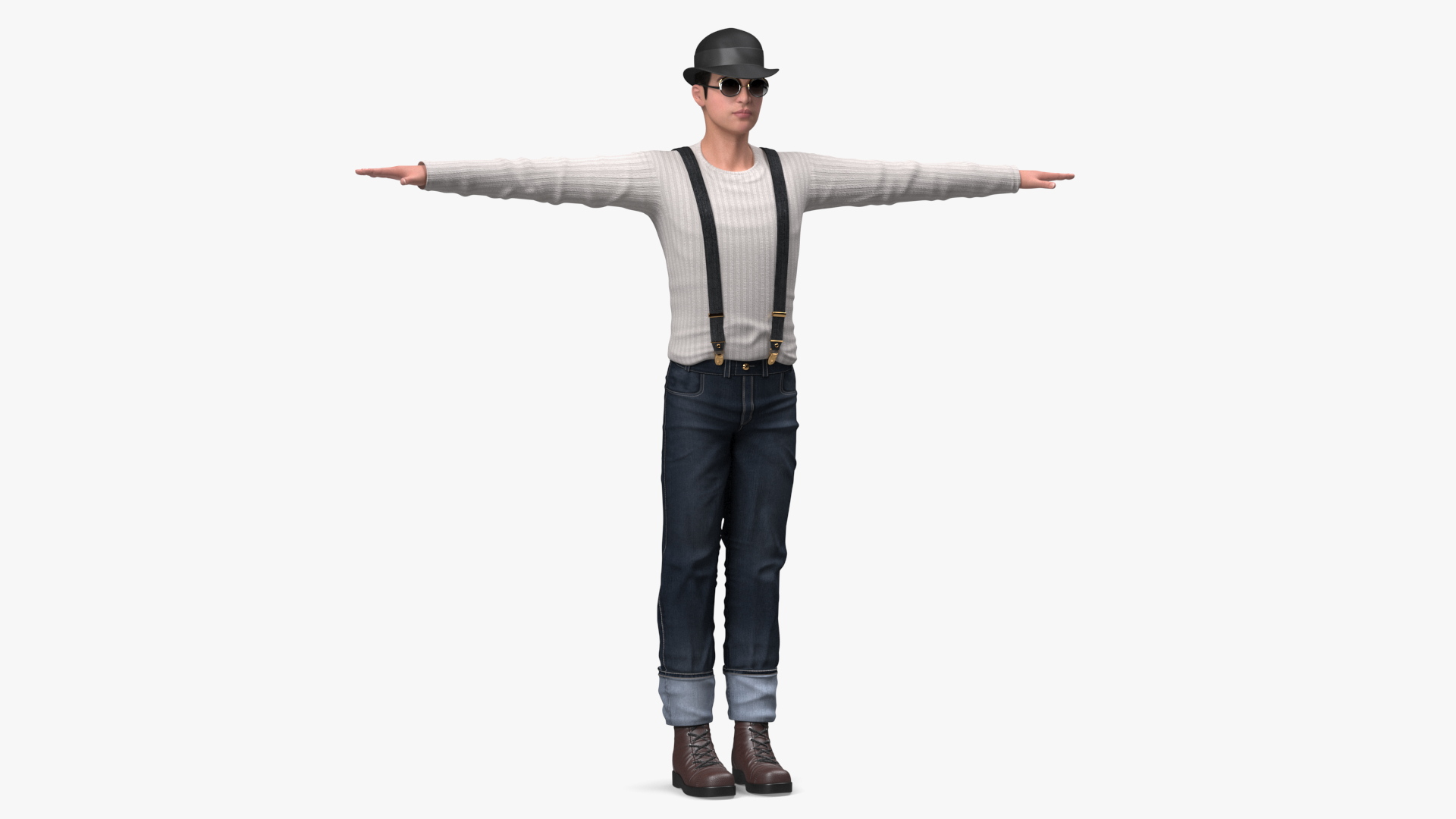 3D model Fashionable Chinese Man Rigged
