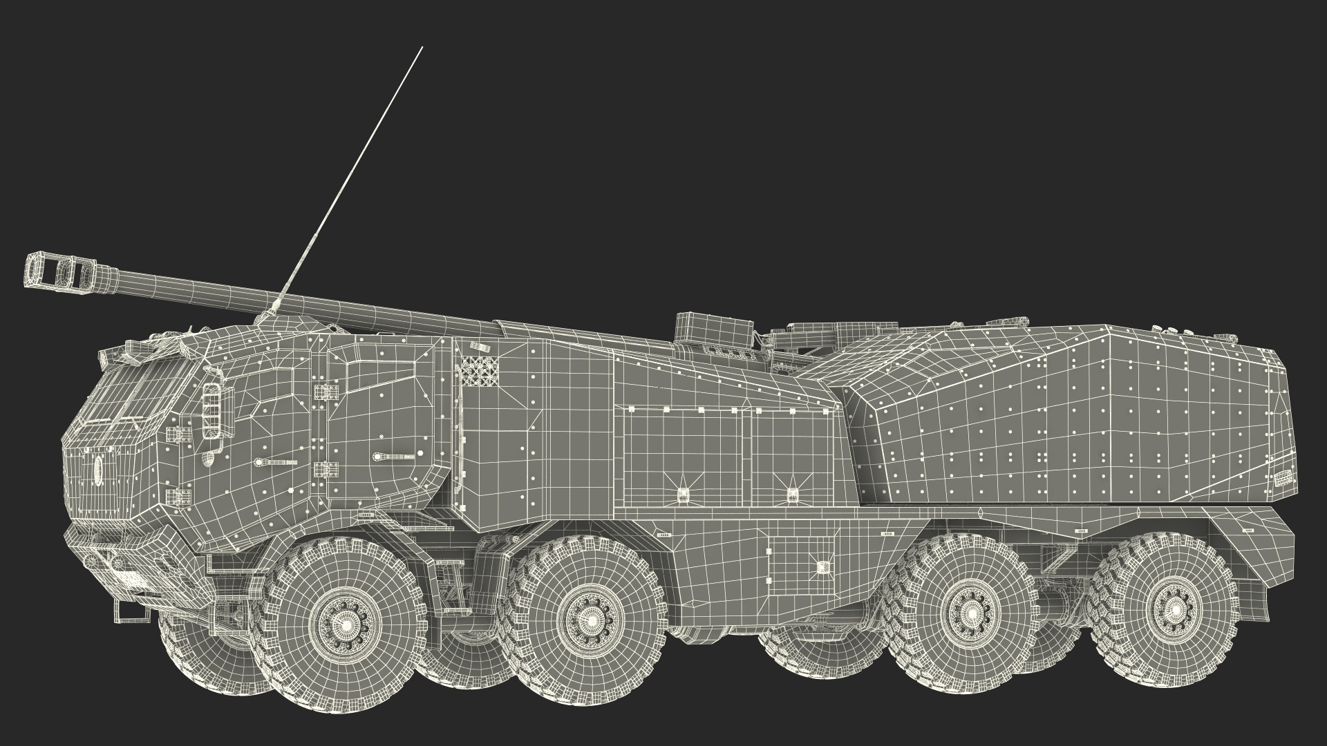 3D model Wheeled Armored Howitzer in Desert Camouflage
