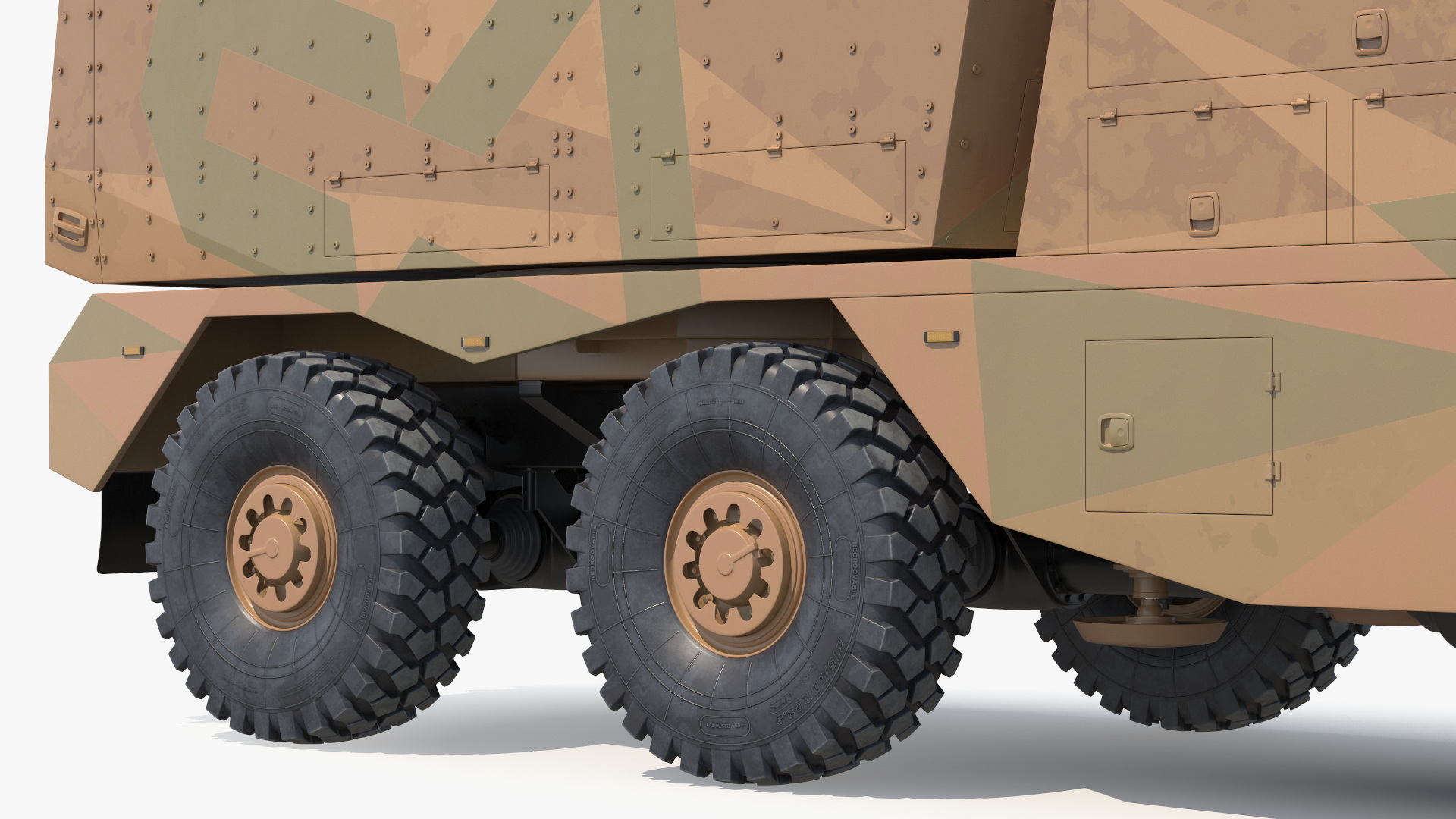 3D model Wheeled Armored Howitzer in Desert Camouflage