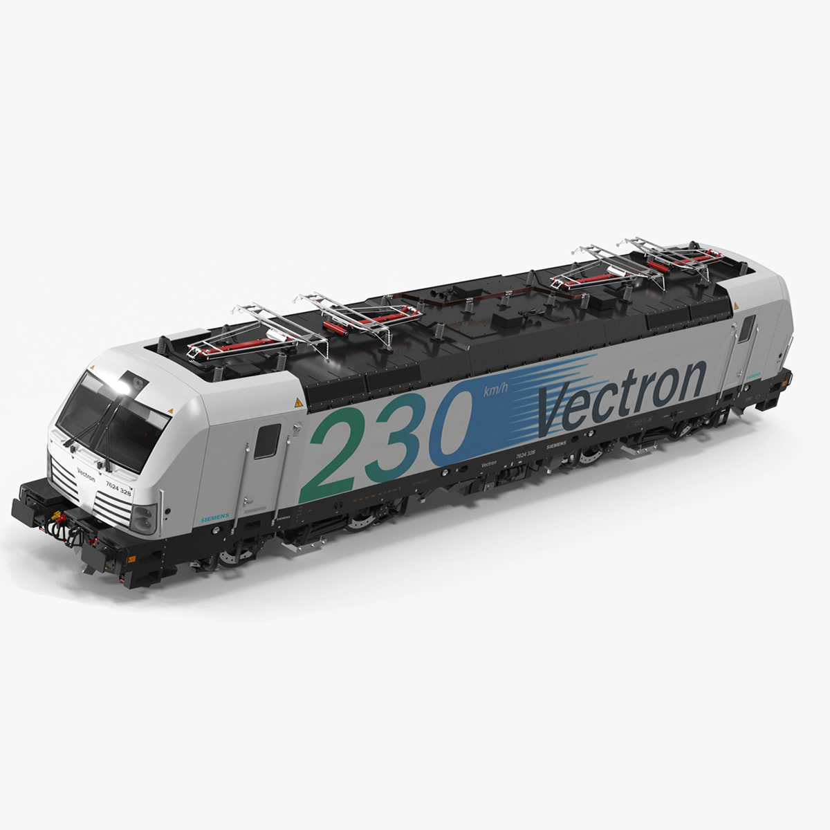 3D Siemens Vectron Locomotive White Rigged for Cinema 4D model