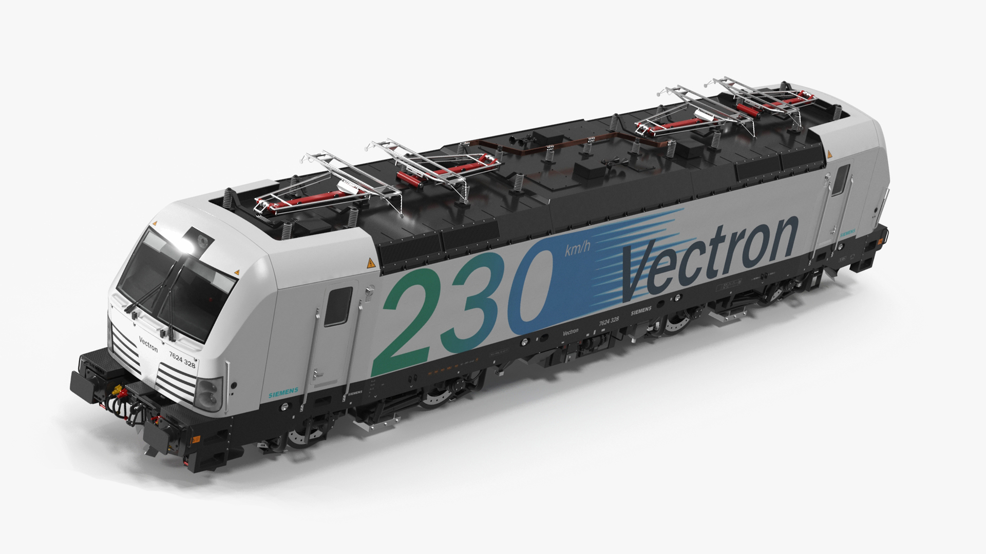3D Siemens Vectron Locomotive White Rigged for Cinema 4D model