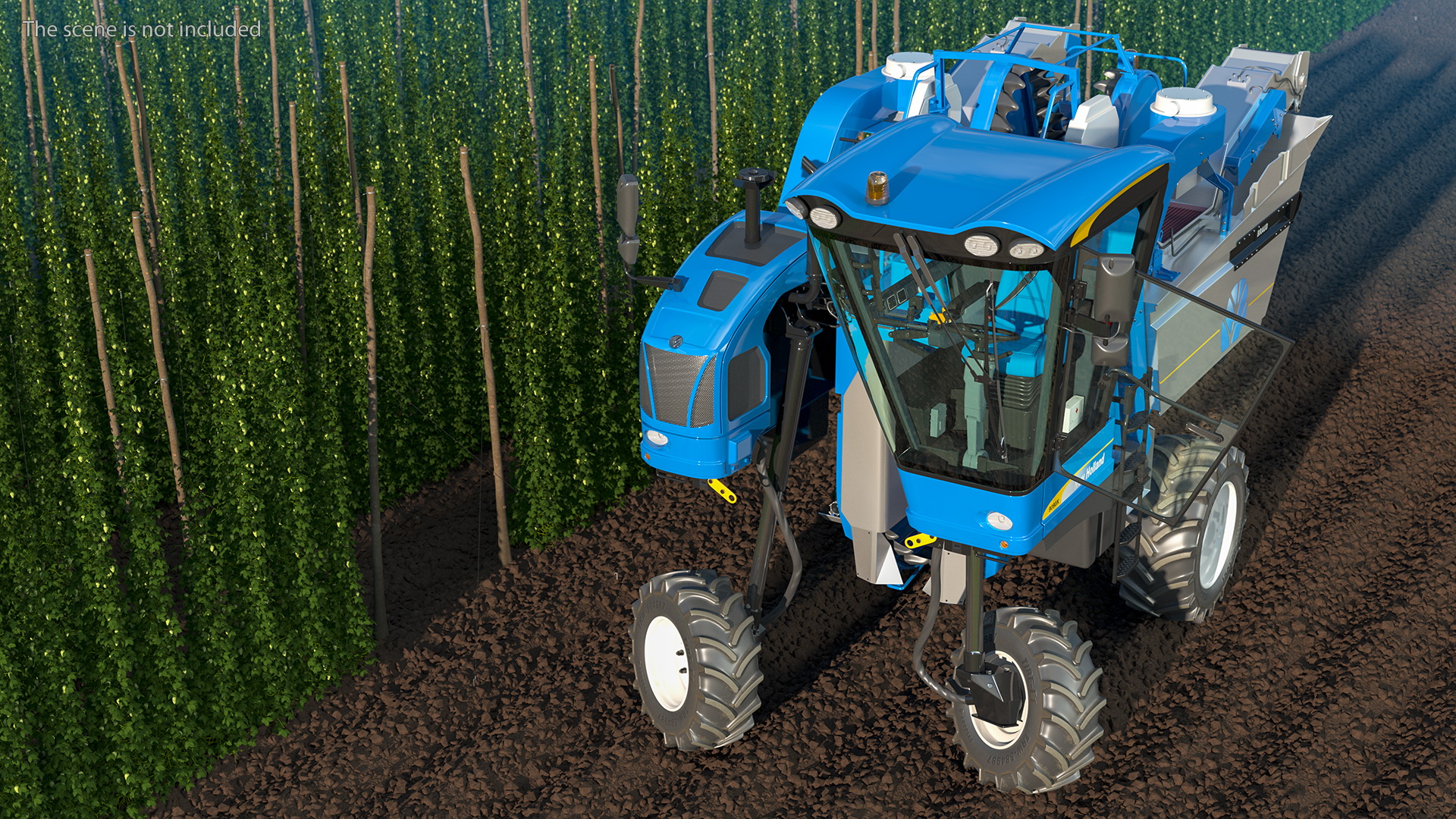 BRAUD 9090X Grape Harvester Rigged 3D model