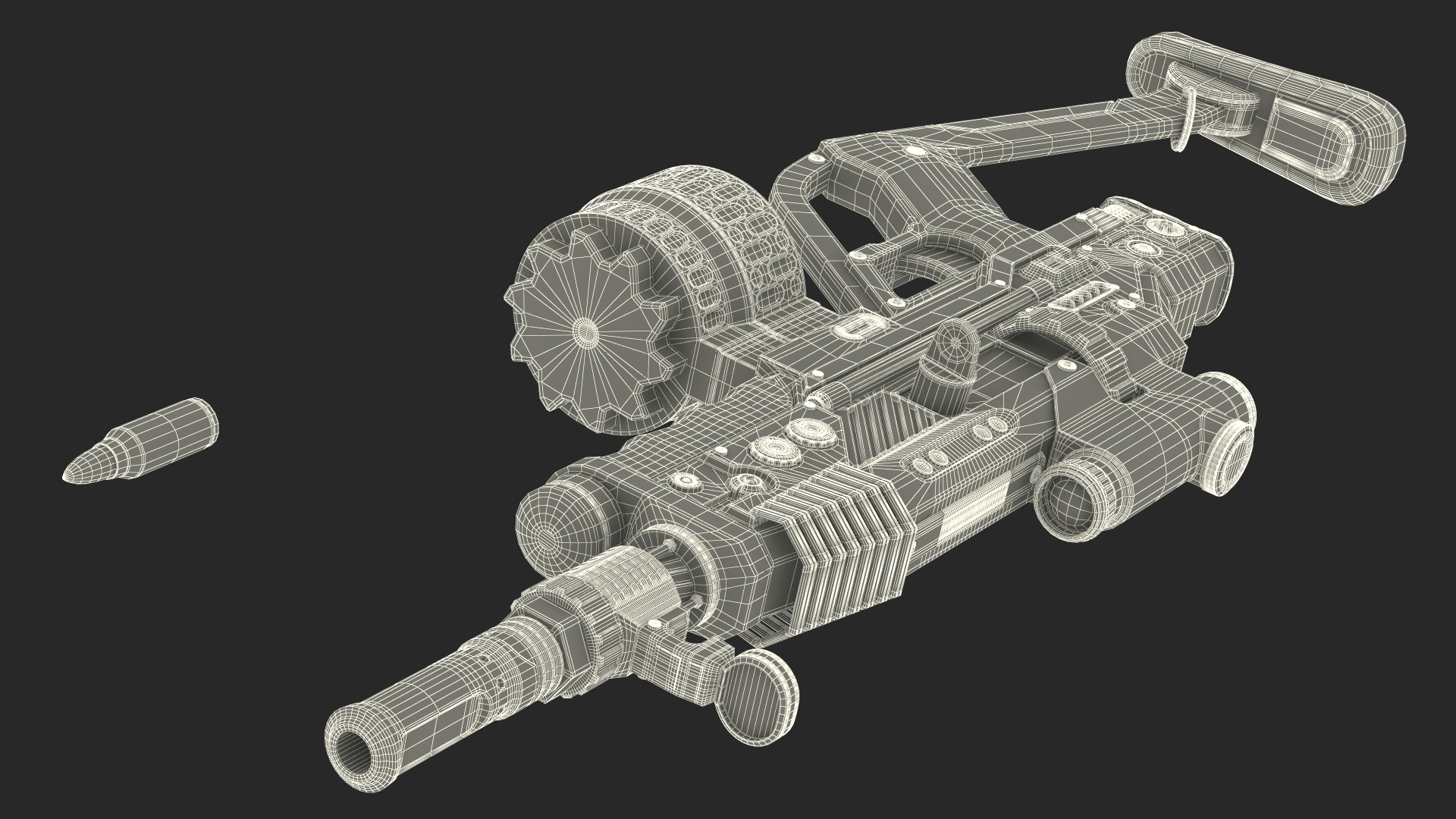 3D Futuristic Rifle with Bullet Dark Colored