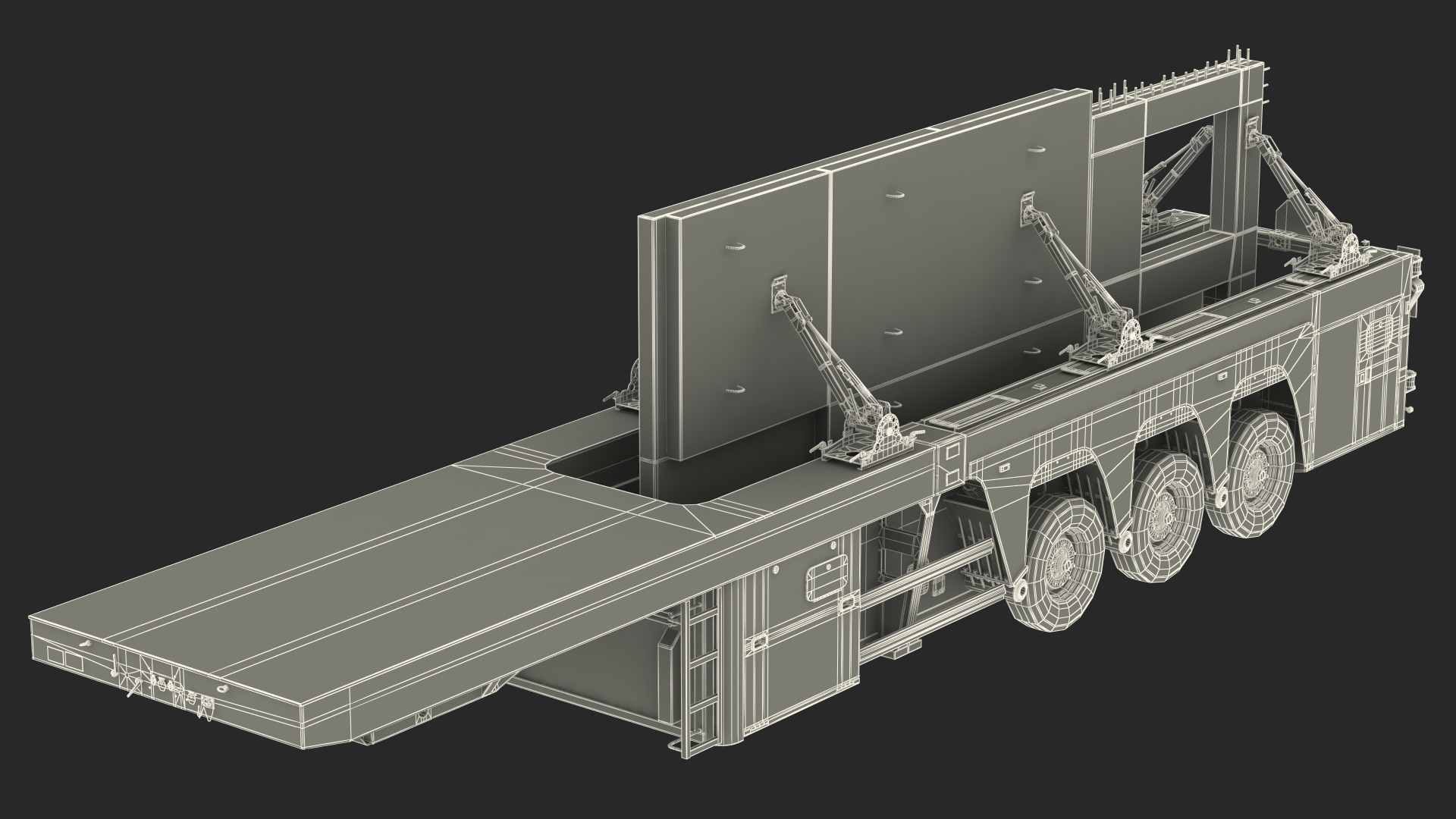 Concrete Panel Semi Trailer Loaded 3D model