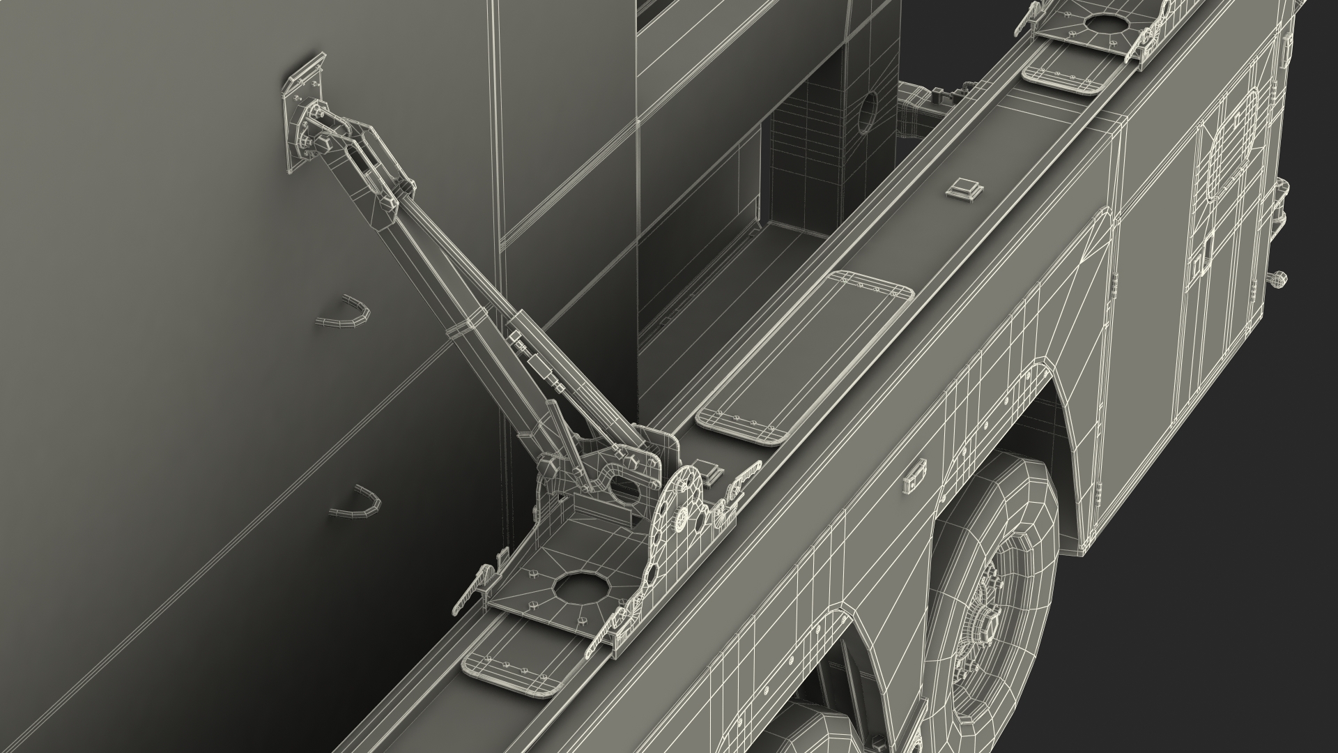 Concrete Panel Semi Trailer Loaded 3D model