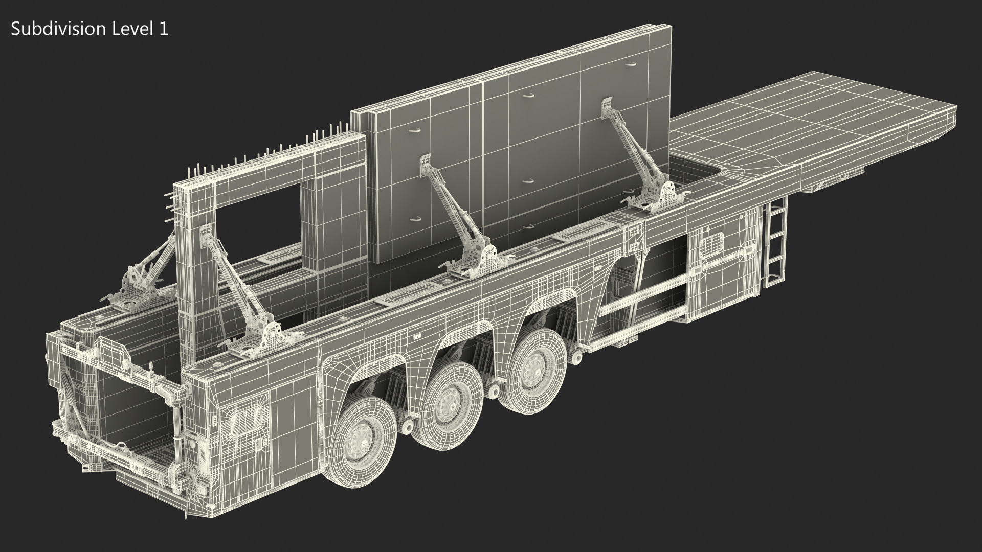 Concrete Panel Semi Trailer Loaded 3D model