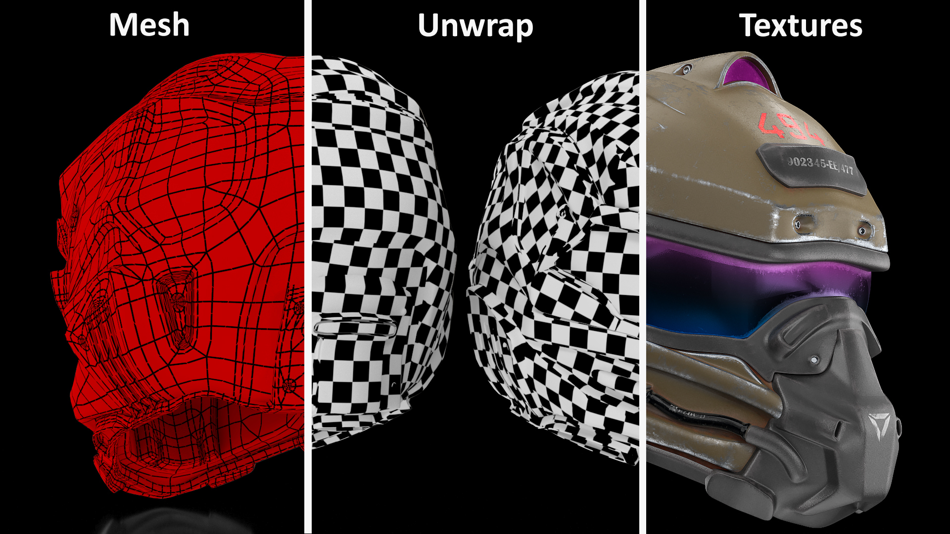 3D Sci Fi Futuristic Military Helmet model