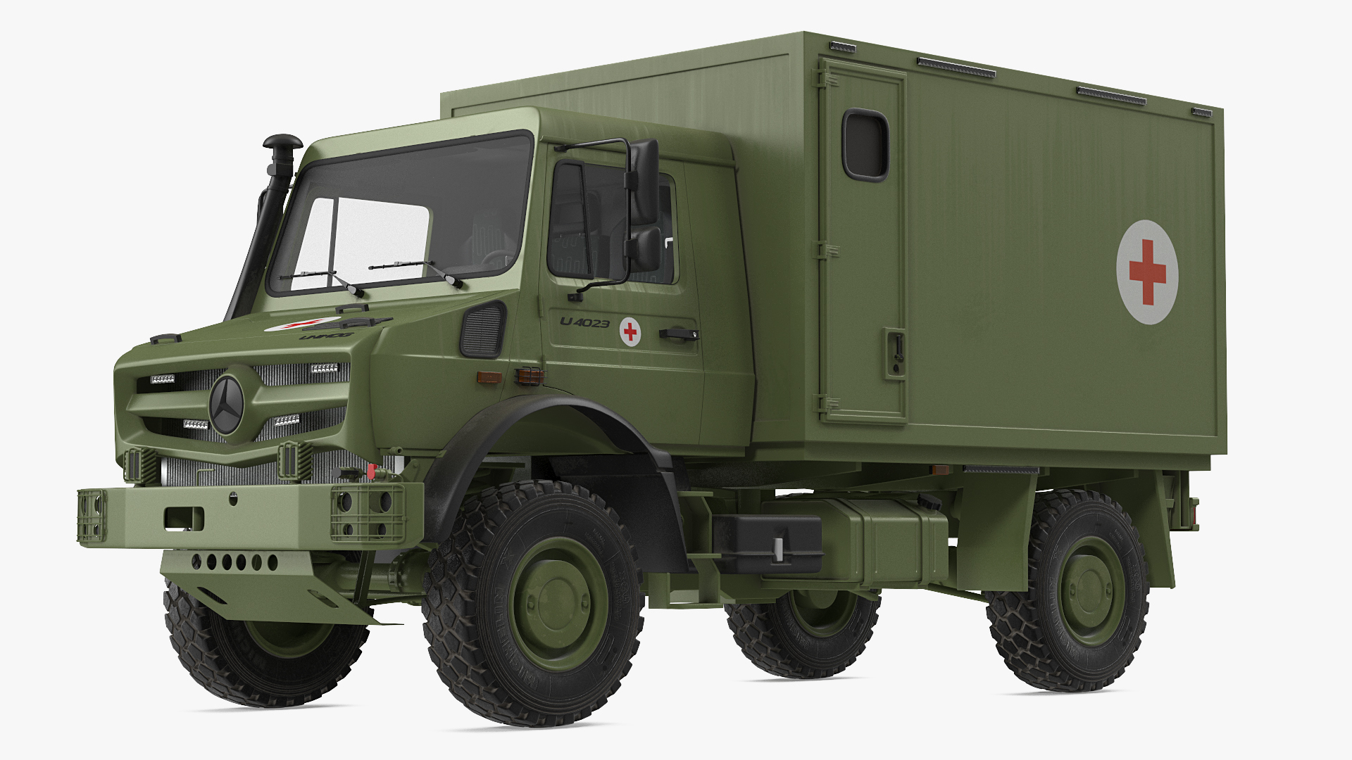 3D Mercedes Unimog 4023 Ambulance Vehicle model