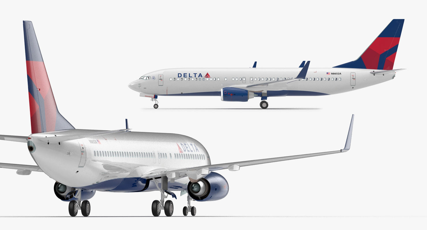 Boeing 737 800 with Interior Delta Air Lines 3D model