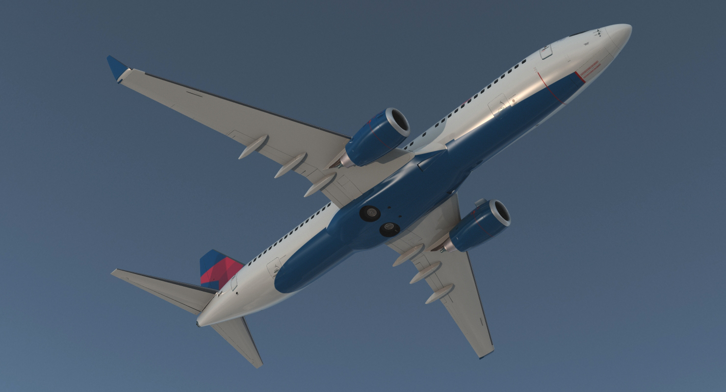 Boeing 737 800 with Interior Delta Air Lines 3D model