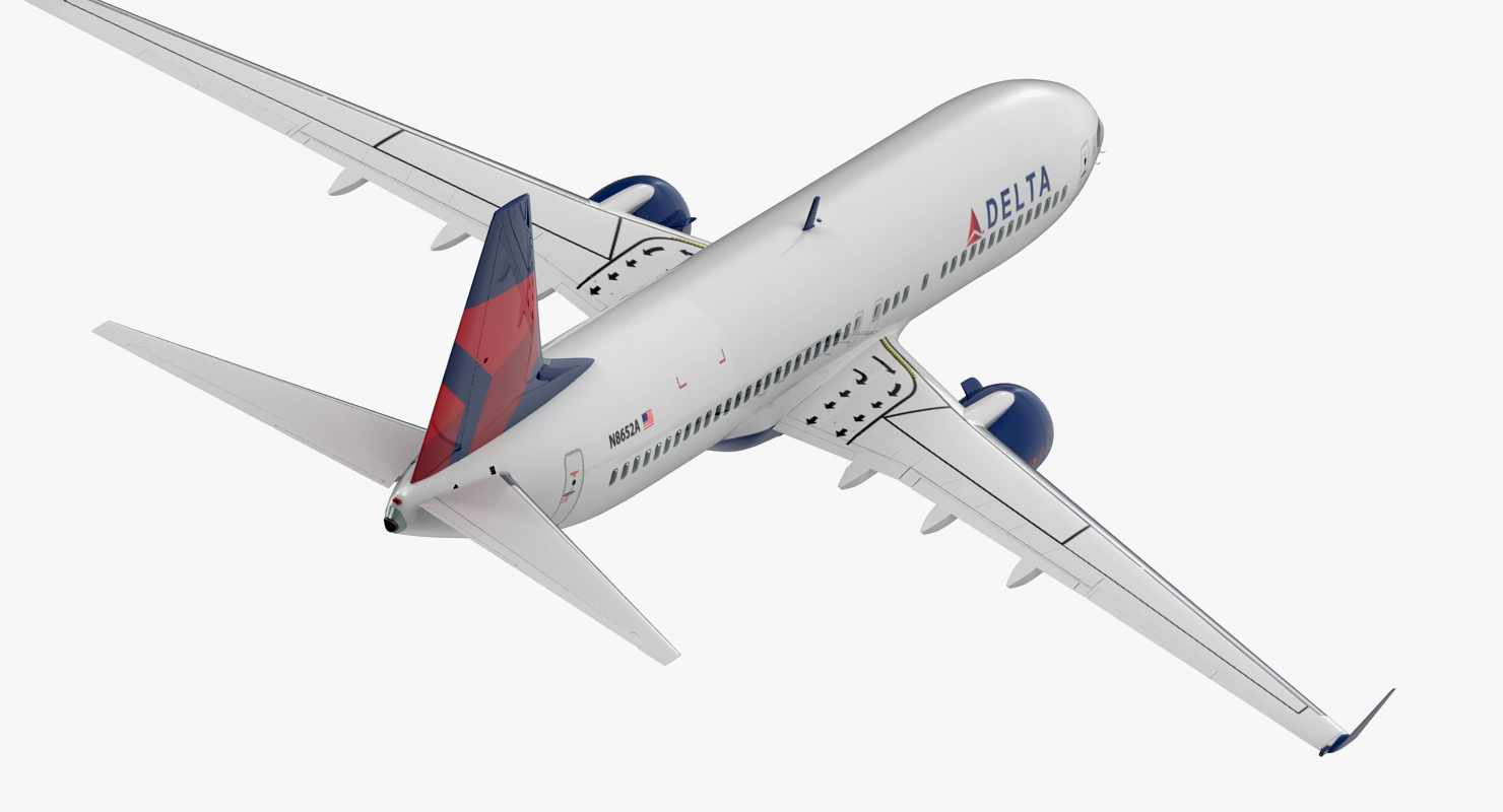 Boeing 737 800 with Interior Delta Air Lines 3D model