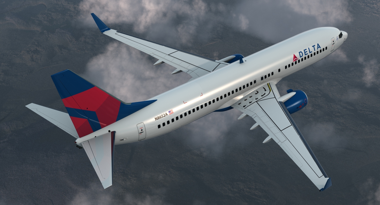 Boeing 737 800 with Interior Delta Air Lines 3D model