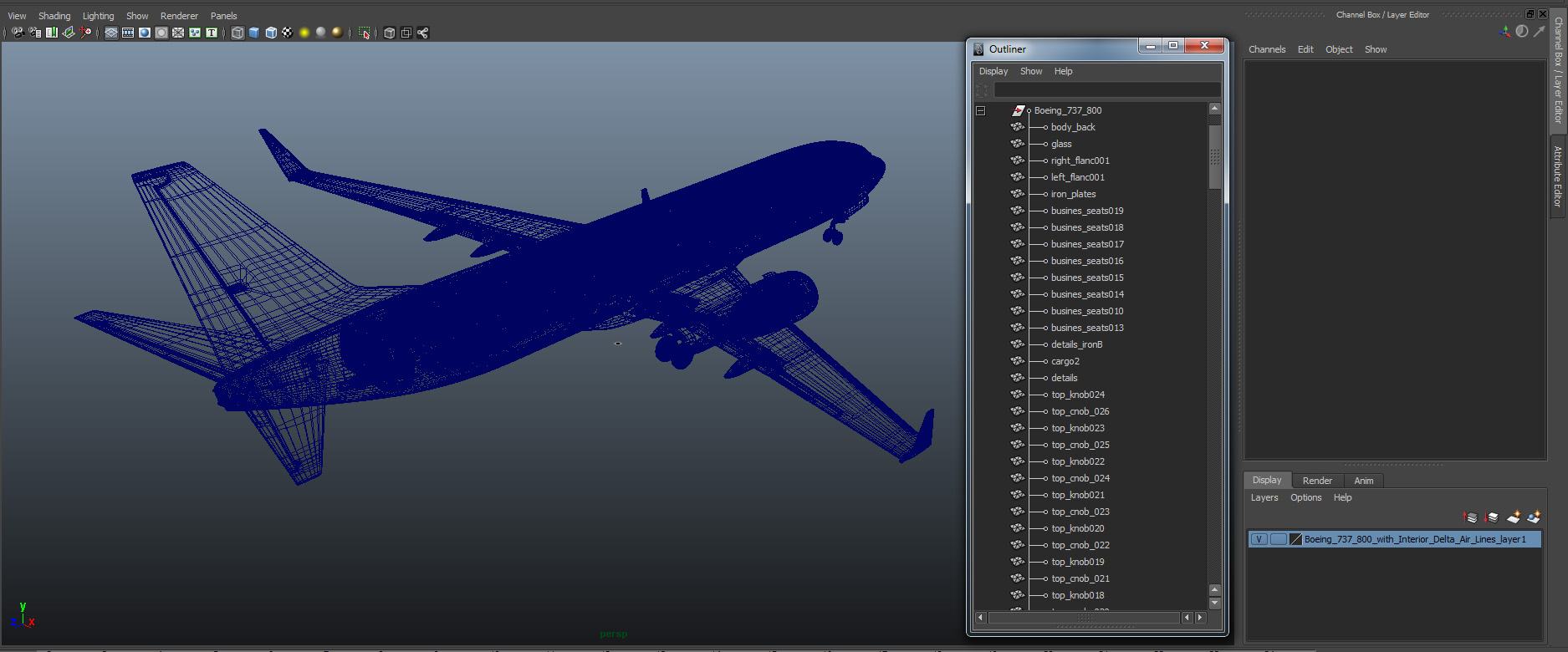 Boeing 737 800 with Interior Delta Air Lines 3D model