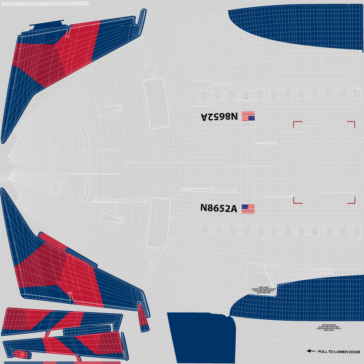 Boeing 737 800 with Interior Delta Air Lines 3D model