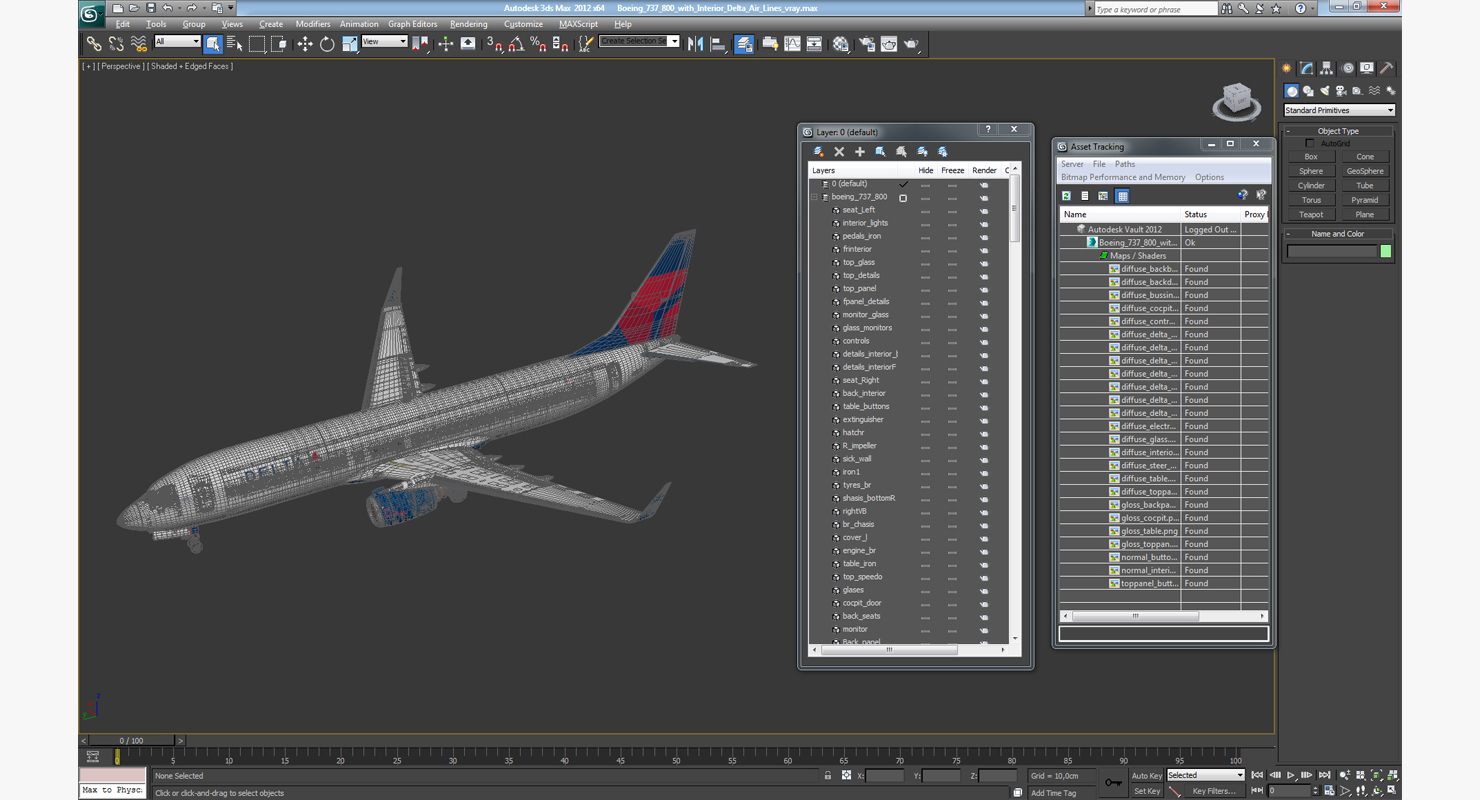 Boeing 737 800 with Interior Delta Air Lines 3D model