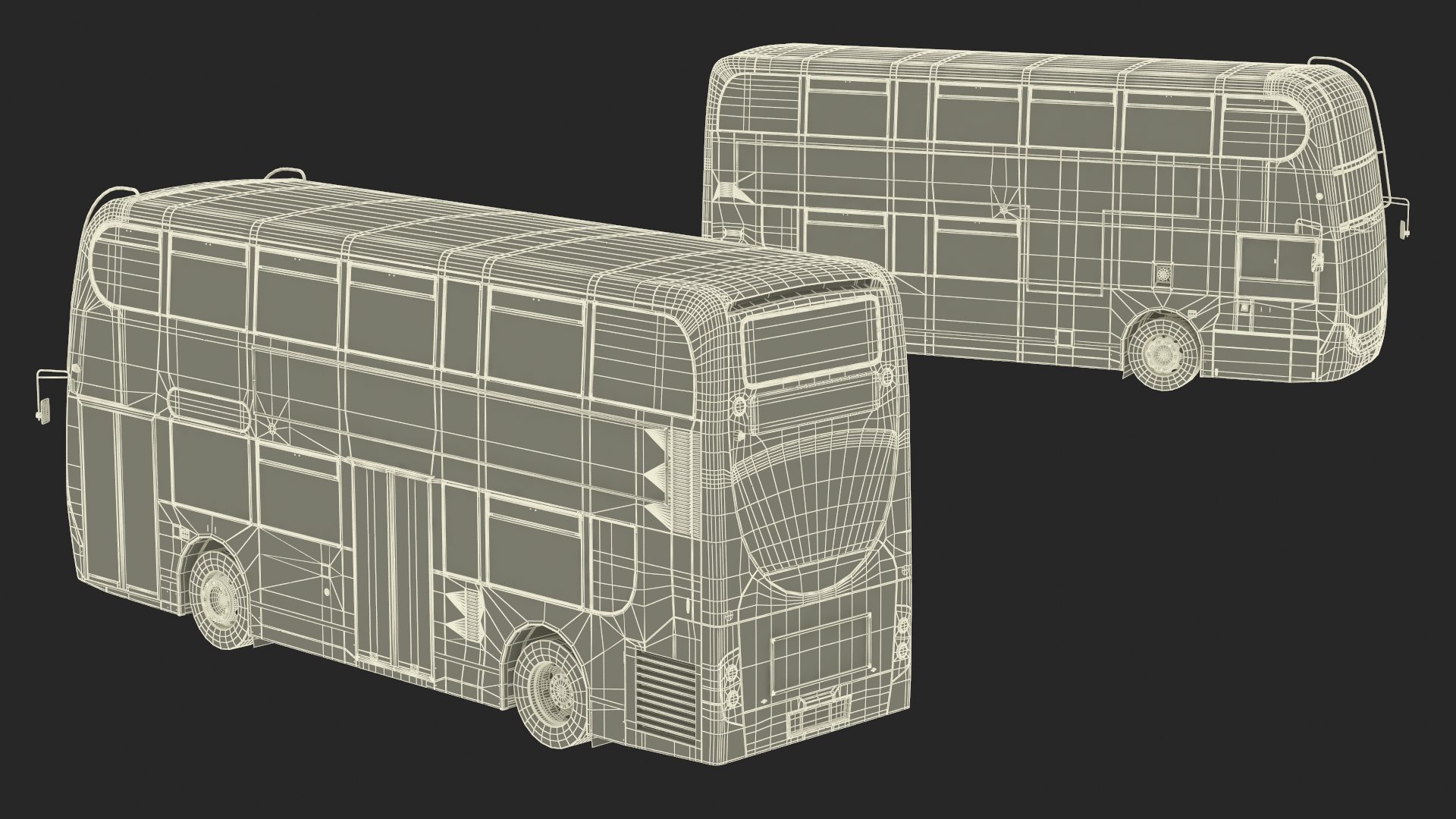 3D Double Decker City Bus Enviro400 Simple Interior model