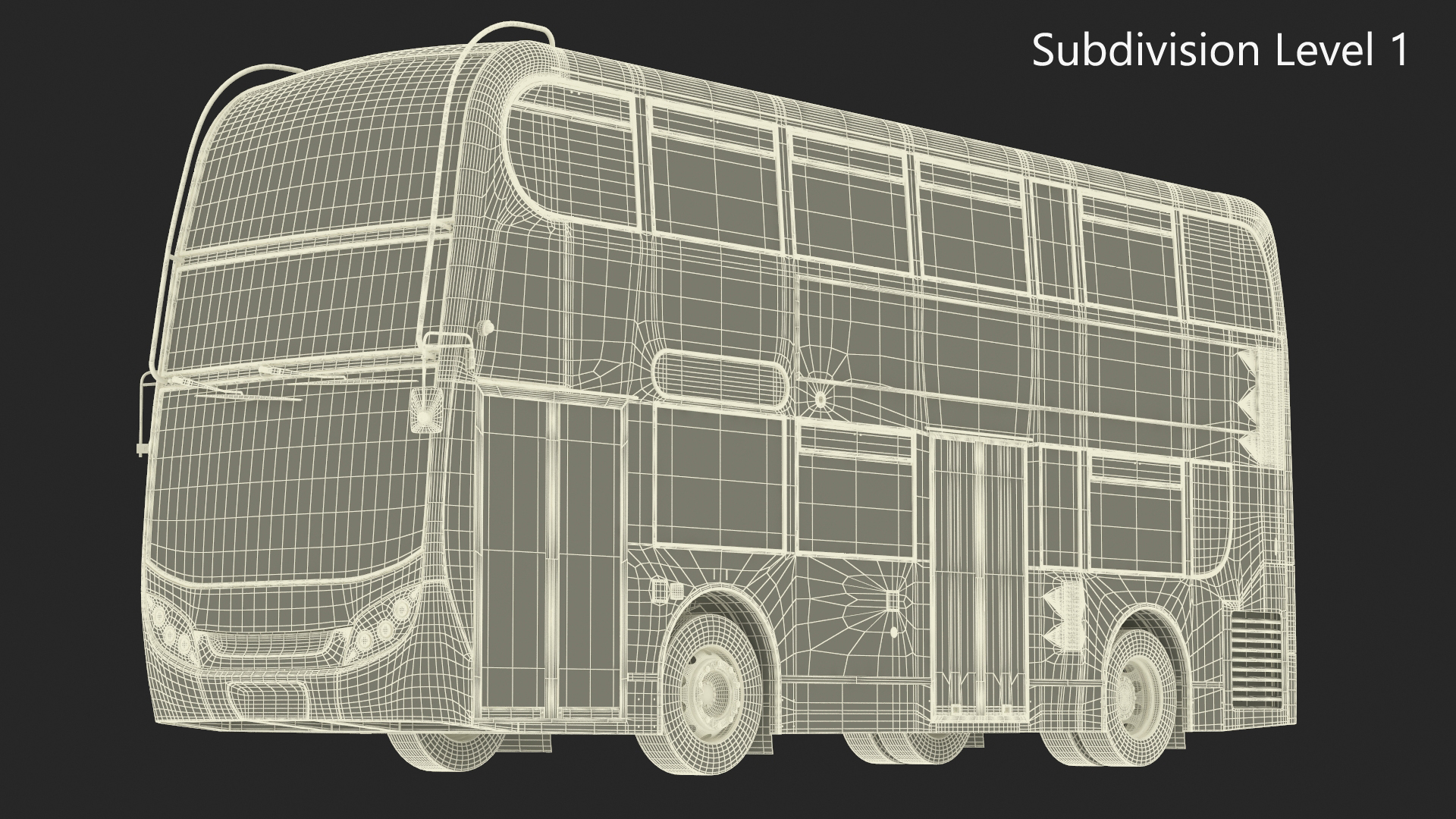 3D Double Decker City Bus Enviro400 Simple Interior model