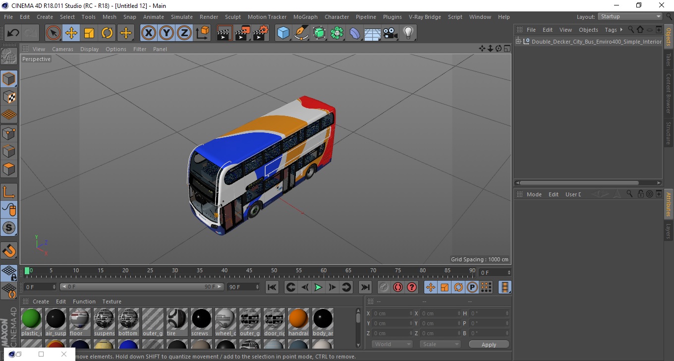 3D Double Decker City Bus Enviro400 Simple Interior model