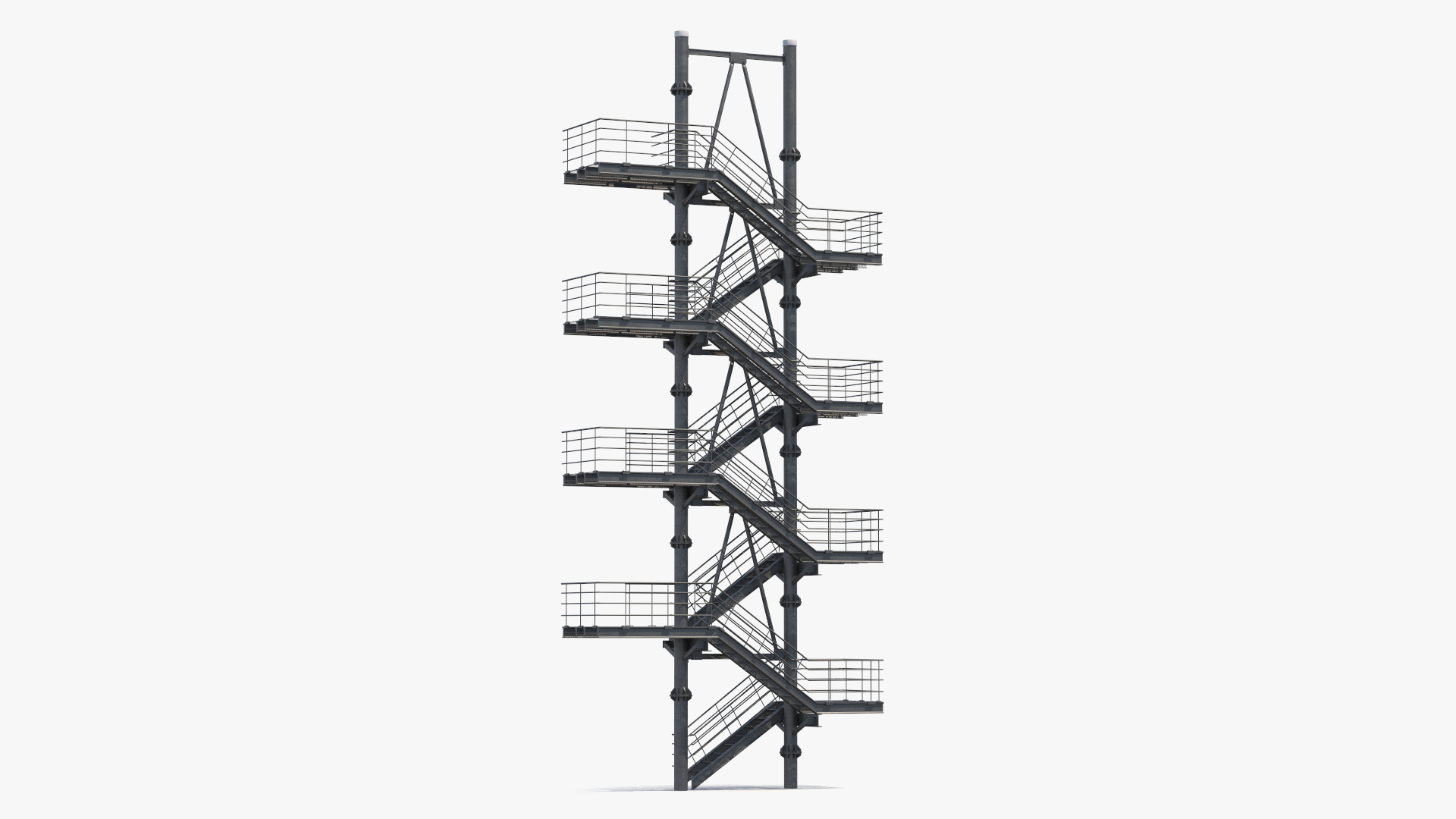 3D model Modular Fire Escape Black