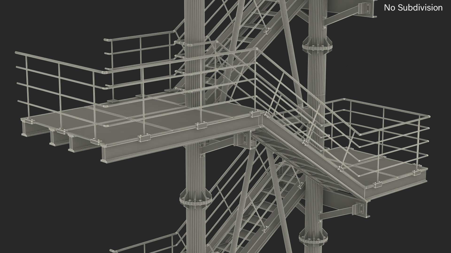 3D model Modular Fire Escape Black