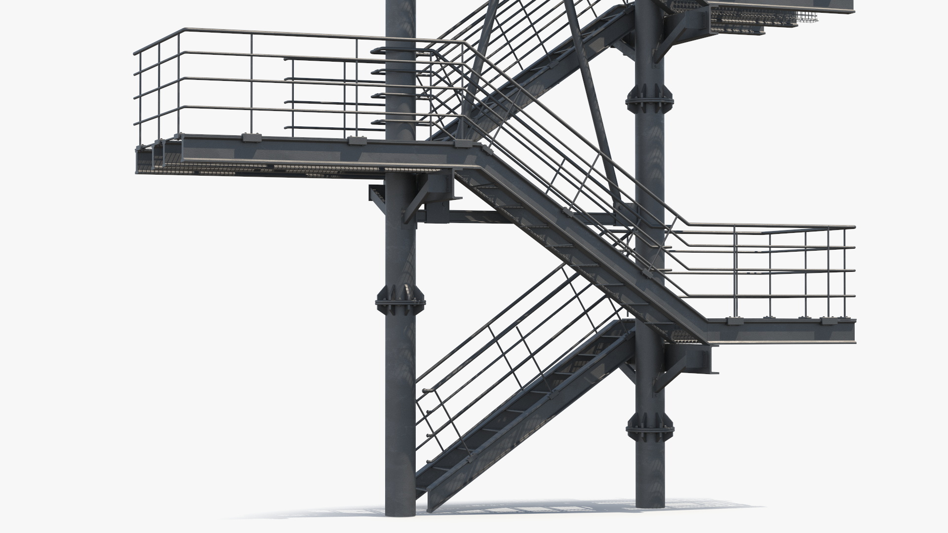 3D model Modular Fire Escape Black