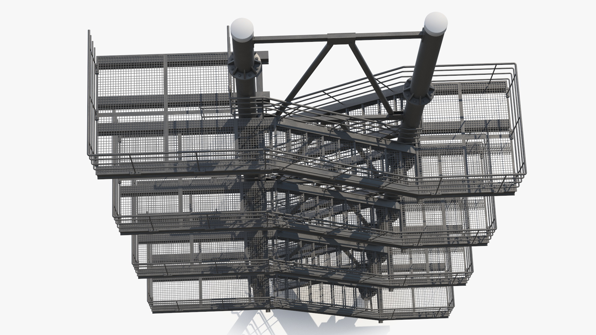 3D model Modular Fire Escape Black
