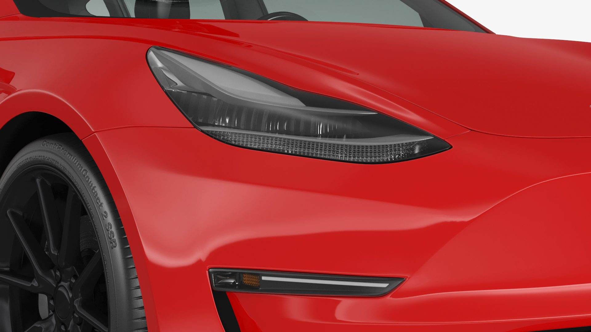 Tesla with Thule Car Roofbox on Roof Rack Rigged for Maya 3D