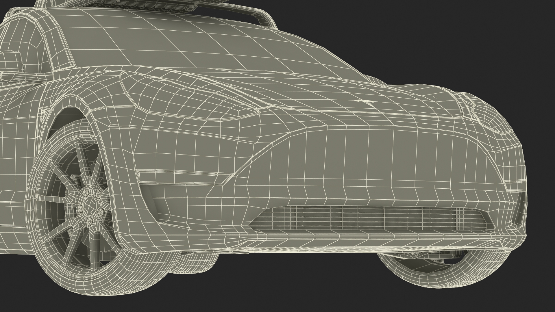 Tesla with Thule Car Roofbox on Roof Rack Rigged for Maya 3D