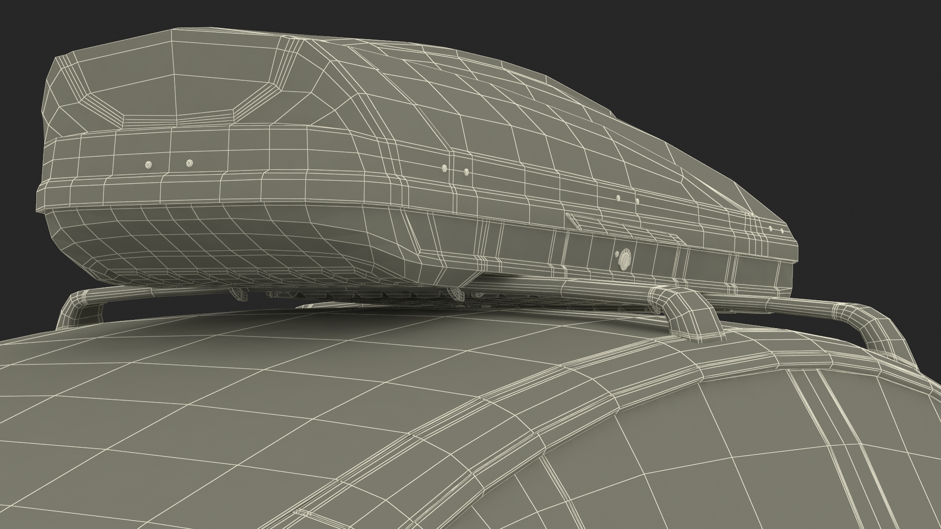 Tesla with Thule Car Roofbox on Roof Rack Rigged for Maya 3D