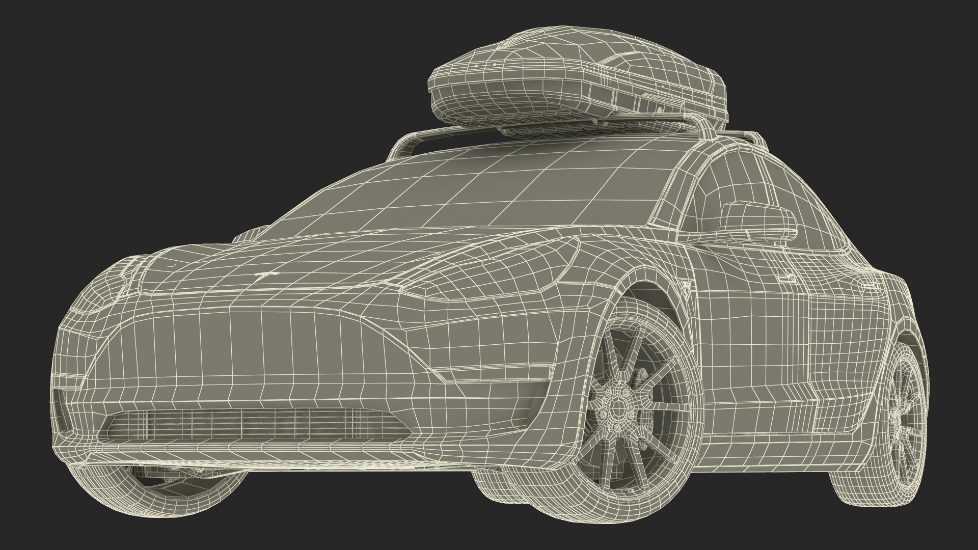 Tesla with Thule Car Roofbox on Roof Rack Rigged for Maya 3D