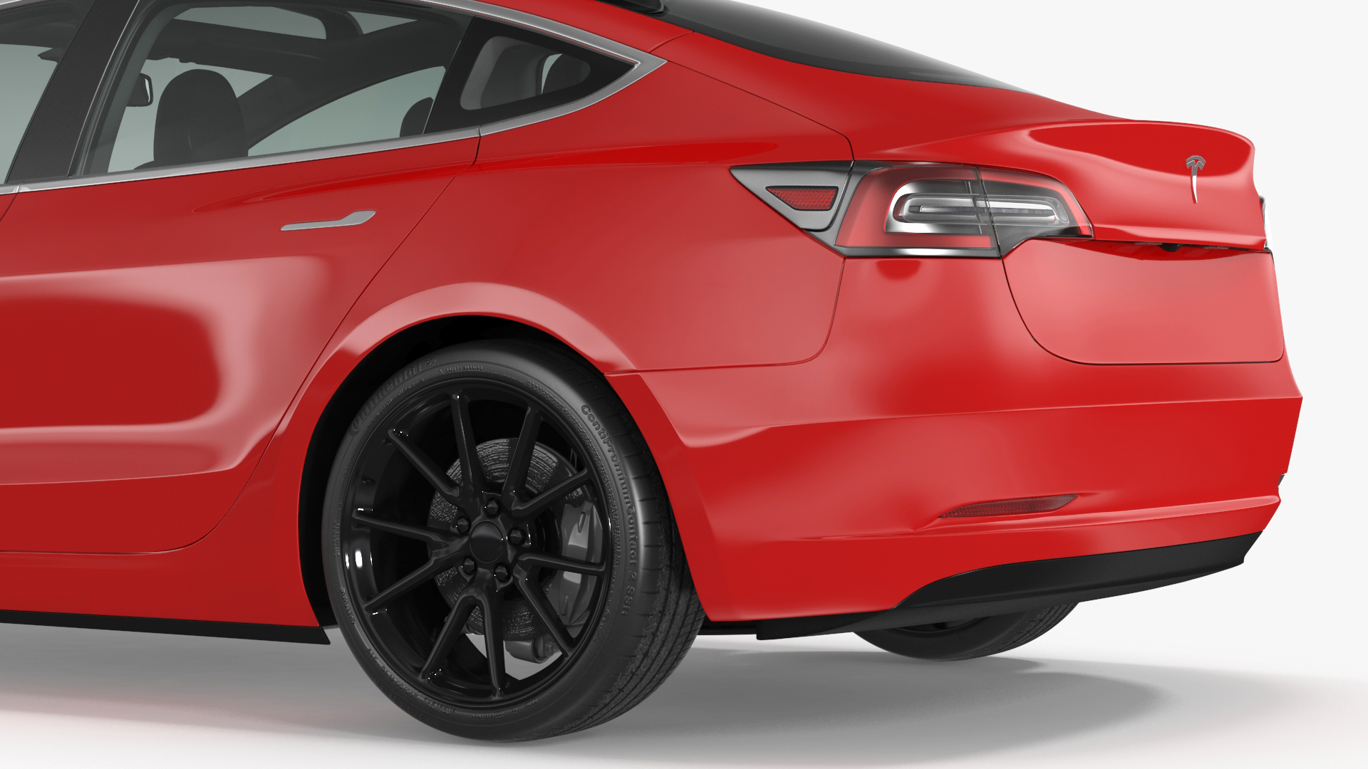 Tesla with Thule Car Roofbox on Roof Rack Rigged for Maya 3D