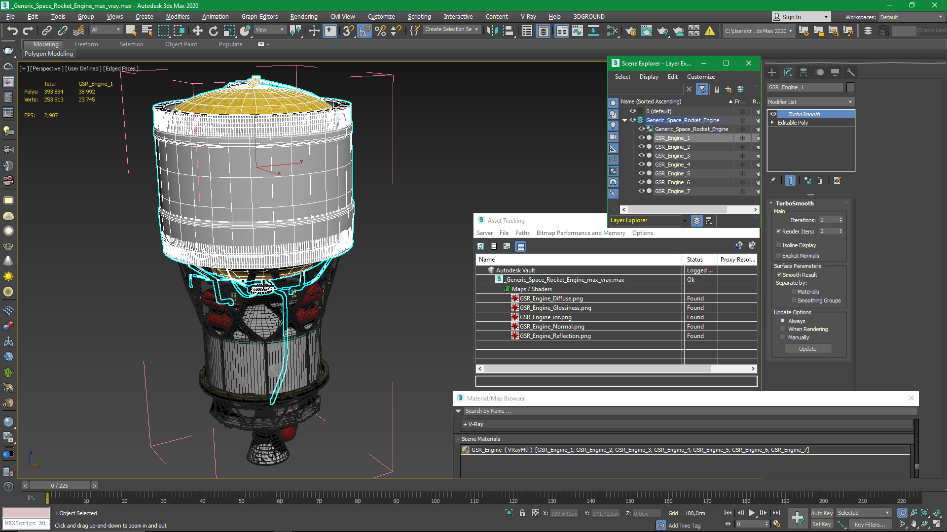 Generic Space Rocket Engine 3D